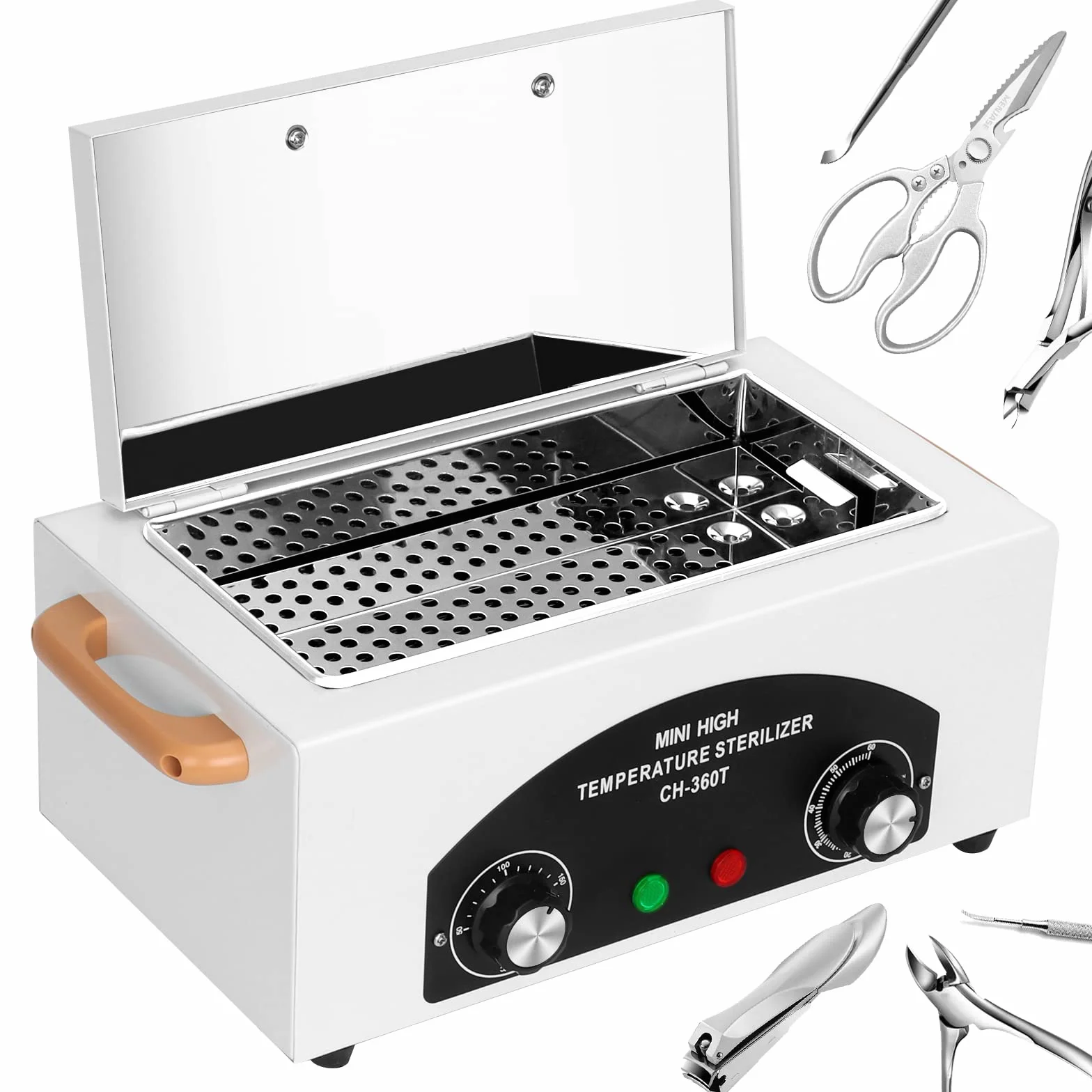 Xverycan 300W Esterilizador de Aire Caliente Desinfección, 200℃ Esterilizador de Calor Seco de Alta Temperatura, Esterilizadores Pequeños para Herramientas de Uñas, Herramientas Cosméticas