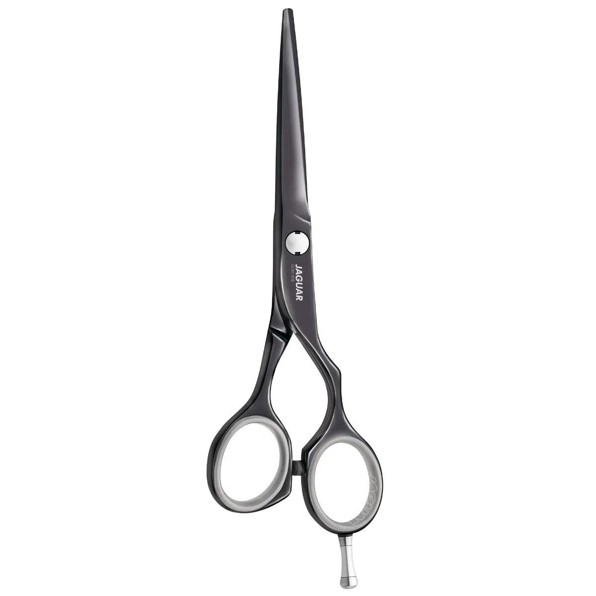 JAGUAR Tijeras de peluquería Diamond E Titan de 5,5 pulgadas | Tijeras de peluquería con diseño offset | revestimiento de titanio negro antialérgico | Fabricado en Alemania