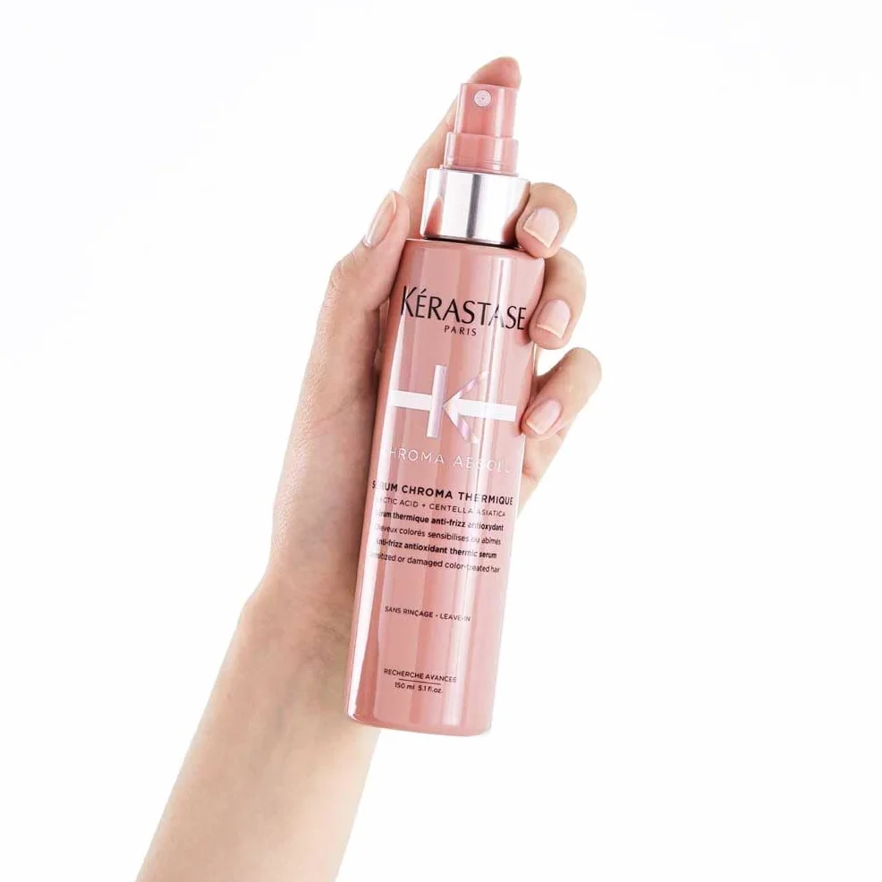 Kérastase Chroma Absolu, Sérum Capilar Antiencrespamiento, Protector Térmico Sin Aclarado, Para Pelo Coloreado Sensibilizado y/o Dañado, Sérum Chroma Thermique, 150 ml