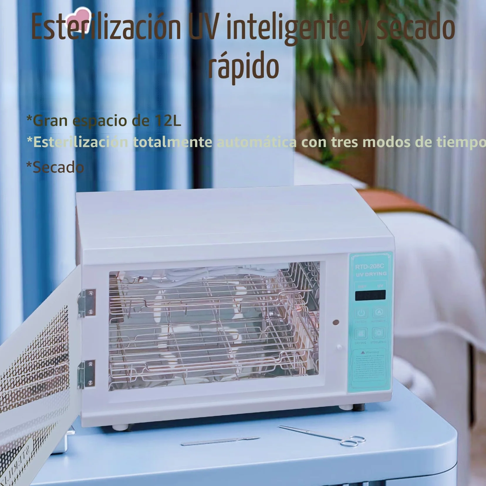 Esterilizador UV LED con Temporizador - Caja/Armario de Desinfección UV para Herramientas de Uñas, Manicura, Barbería, Salón de Belleza y Uso en Casa