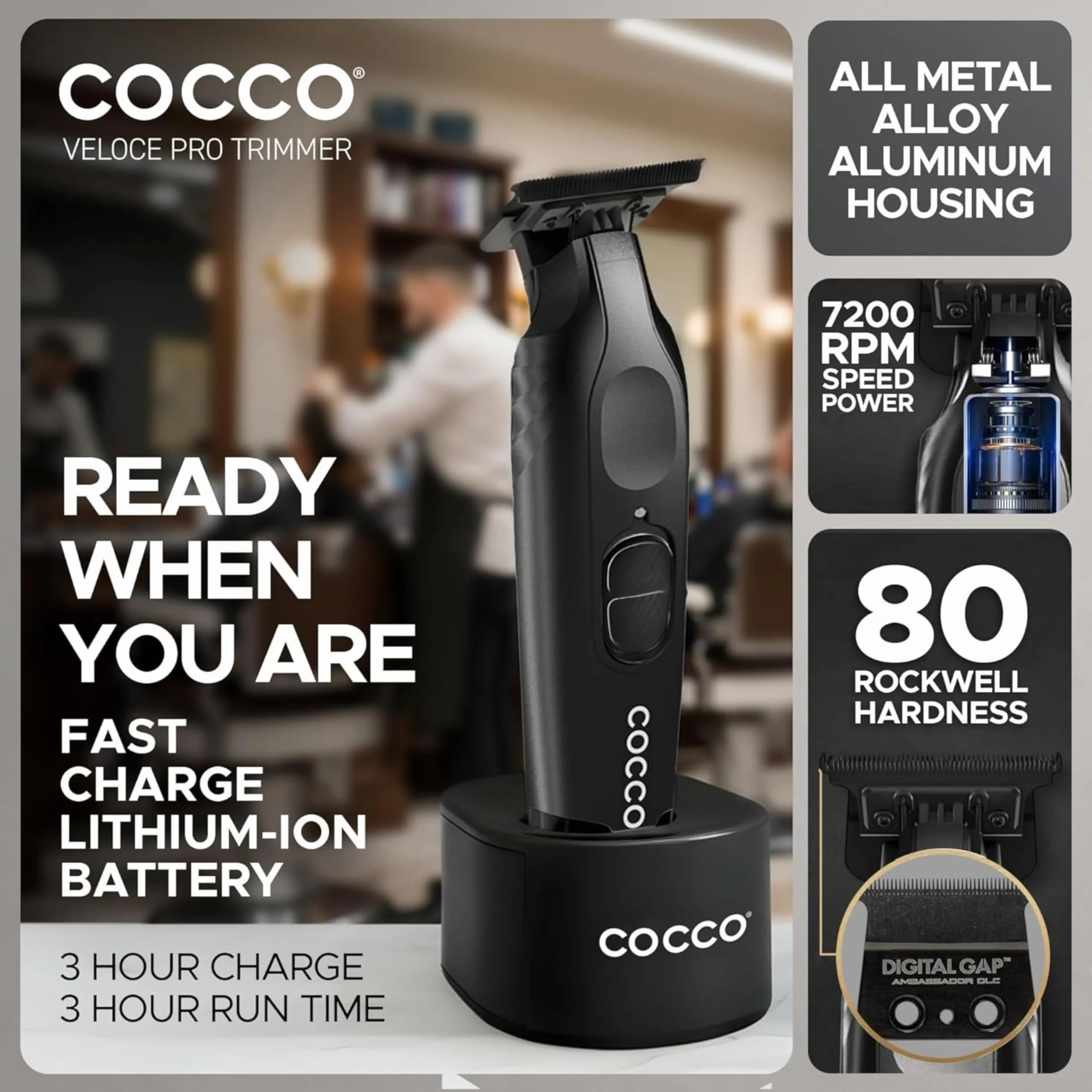 Cocco Veloce Pro Trimmer Matte Black - recortadora de acabado