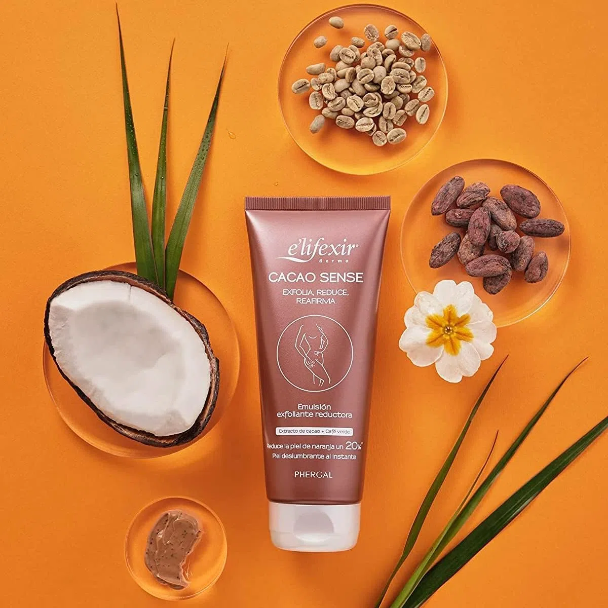 Elifexir | Cacao Sense + Nocturslim + Vientre Plano | Exfoliante Corporal + Quemagrasas Nocturno + Gel Reductor abdomen | Luce una Figura Esculpida | 200ml + 200ml + 200ml