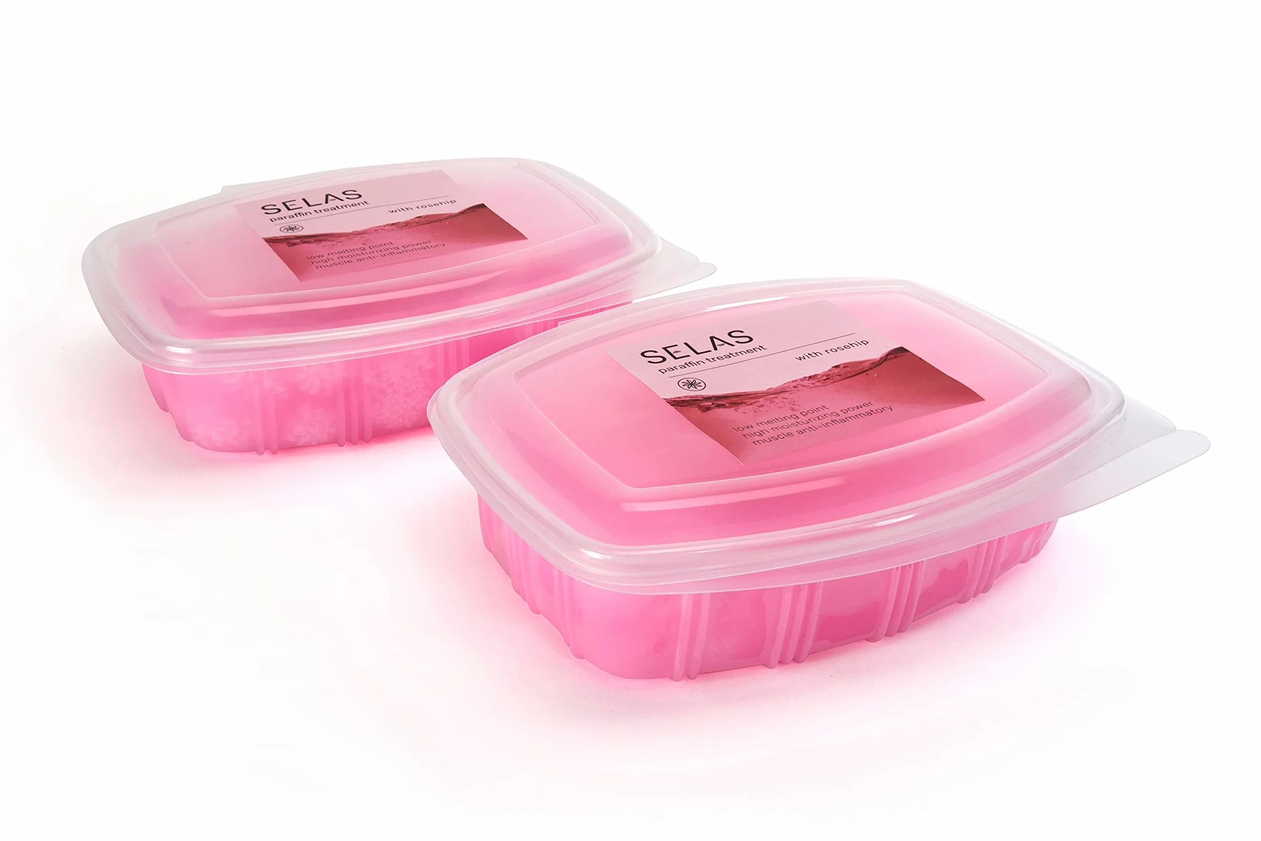 Parafina de Rosa Mosqueta.PACK 2600ml (980g x 2 unidades) SELAS. Para tratamientos terapéuticos y estéticos de manos y pies. Cera, caliente, profesional, baños, spa, terapia, hidratante, piel seca.