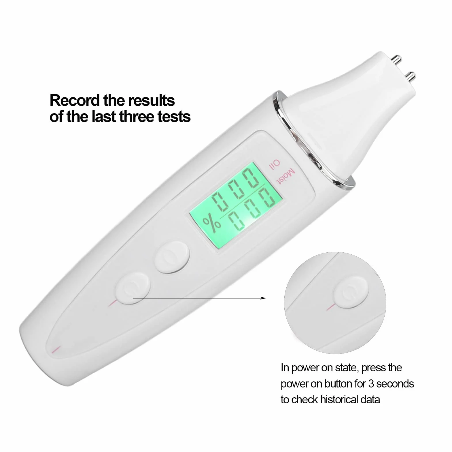 Probador de Piel Facial Con Pantalla Inteligente, Medidor Preciso de Humedad y Grasa Cutánea Portátil con Pantalla LED para Salón, Spa o Uso Doméstico Digital Skin Detector