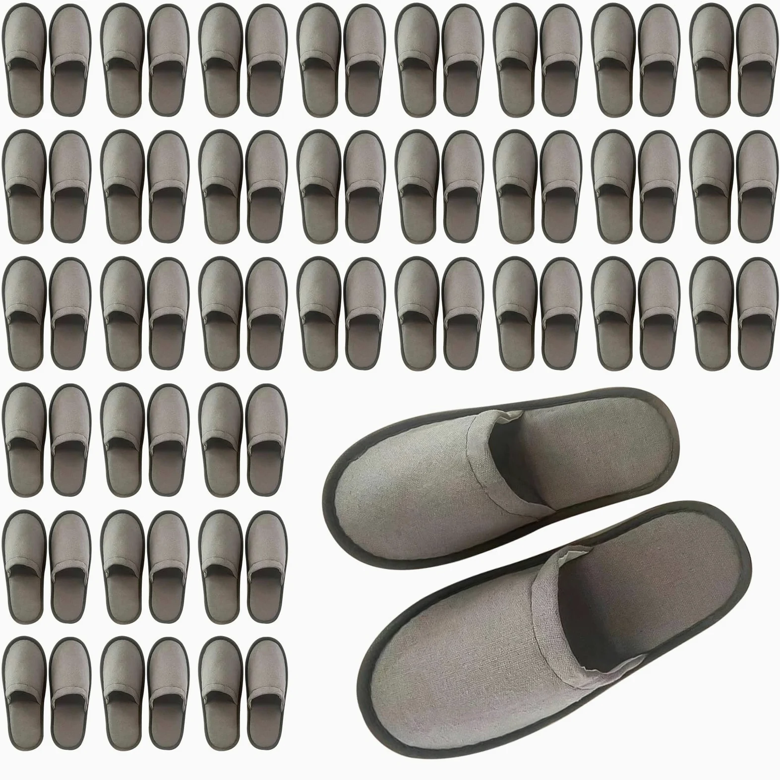 Buachois 30 Pares de Zapatillas de Hotel Desechables para Invitados, Zapatillas de Spa Antideslizantes Zapatillas a Granel para Viajes en Casa Zapatillas Suaves con Punta Cerrada para