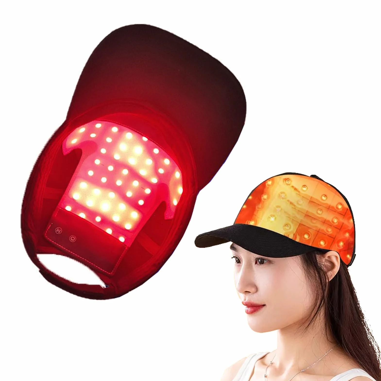 GOURIXIN Terapia de luz roja para el Crecimiento del Cabello, LLLT 660 NM, 850 NM, 470 NM, Gorro de Terapia de luz roja con 70 LED, Mejora la caída del Cabello, para Hombres y Mujeres