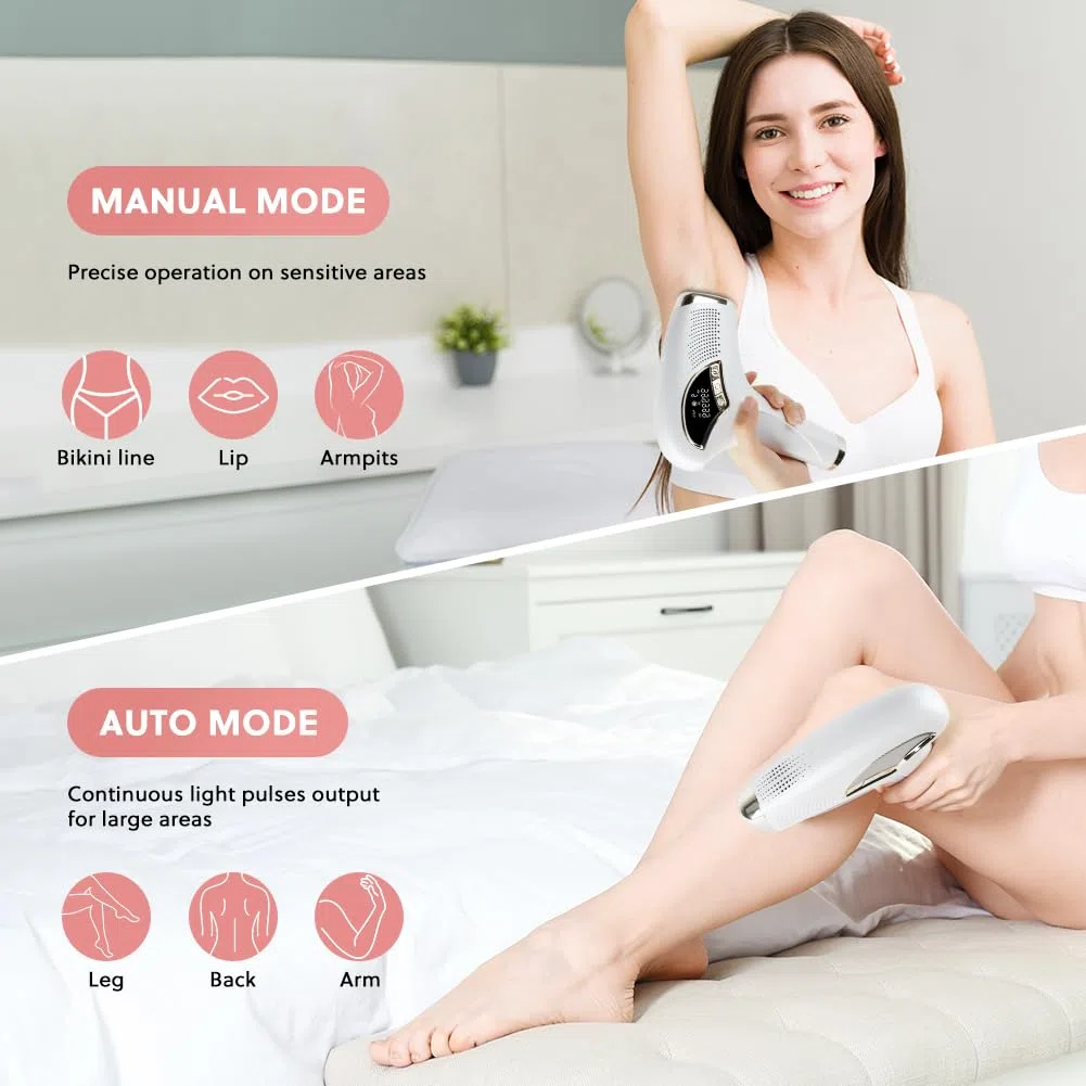 ACWOO 3 en 1 Depiladora Laser con Función de Enfriamiento, IPL Depiladora luz Pulsada Indolora con 9 Ajustes de Nivel de Energía y 3 Funciones-HR/SC/RA, Hombre, Mujer, Cara, Axilas, Piernas, Cuerpo