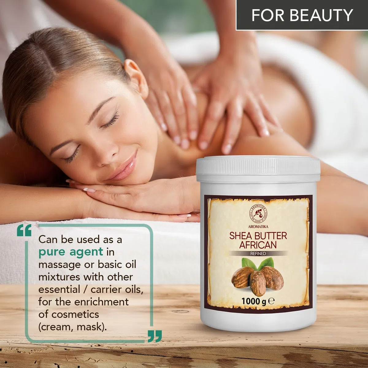 Manteca de Karité 1000g - Shea Butter - Puro y Natural Butyrospermum Parkii - Hidratante Corporal - Aceite para Cabello - Piel - Uñas - Labios - Cuidado Facial