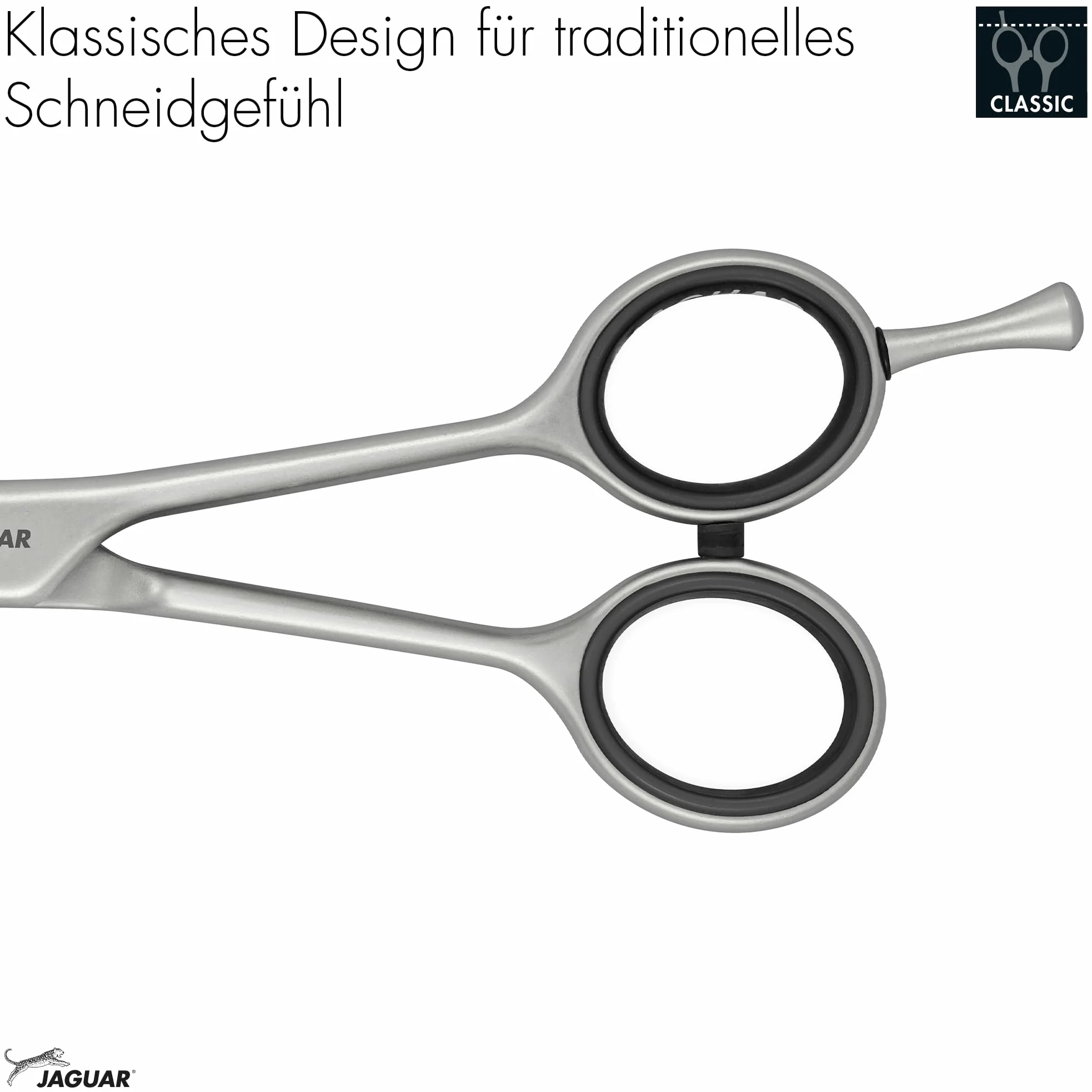 Jaguar 14562 L nea blanca de sat n de 7 pulgadas, 1 paquete (1 x 1 pieza), Negro, estandar | Solinger - Tijeras de peluquería de acero especial Solinger de alta calidad, diseño clásico, mate, fabricadas en Alemania