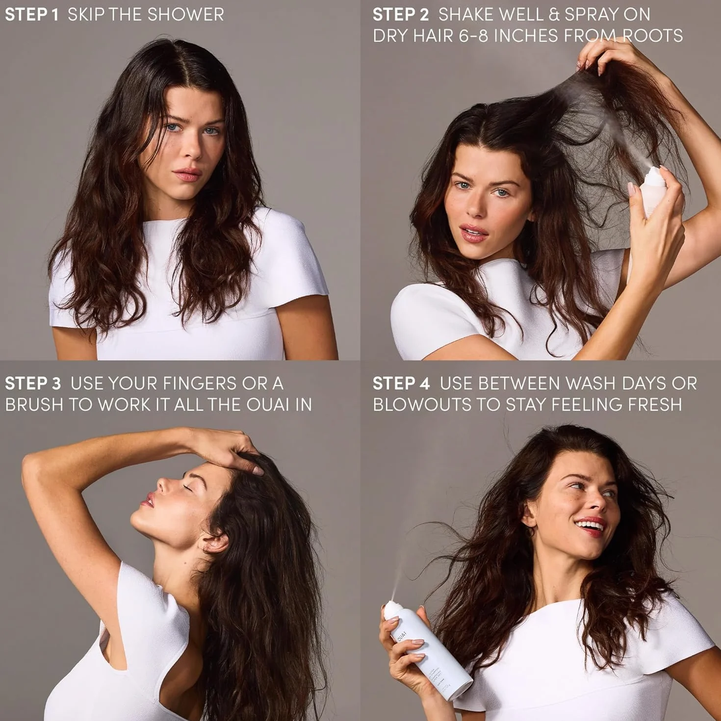 OUAI Super Dry Shampoo - Champú en seco voluminizador - Absorbe grasa, suciedad y sudor - Se integra en el cabello sin residuos y con un aroma duradero - Cape Town (127g)