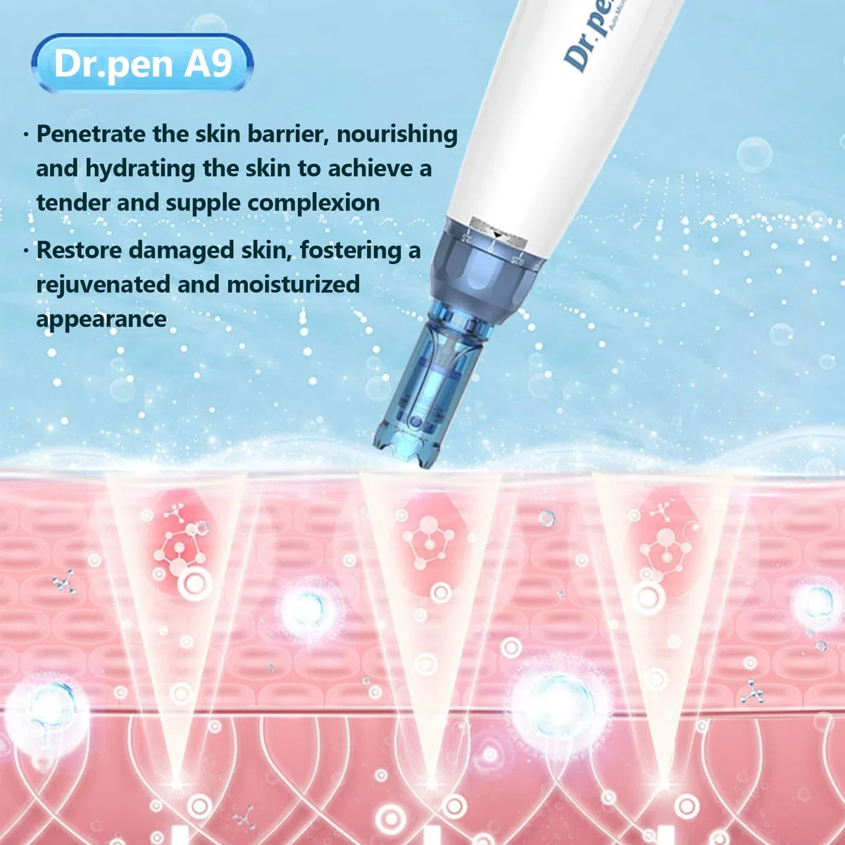 Dr.pen Ultima A9 Derma-Pen Microneedling Pen Inalámbrica y Profesional con 22 Cartuchos de Repuesto - Máquina de Microagujas Ajustable para el Cuidado de la Piel