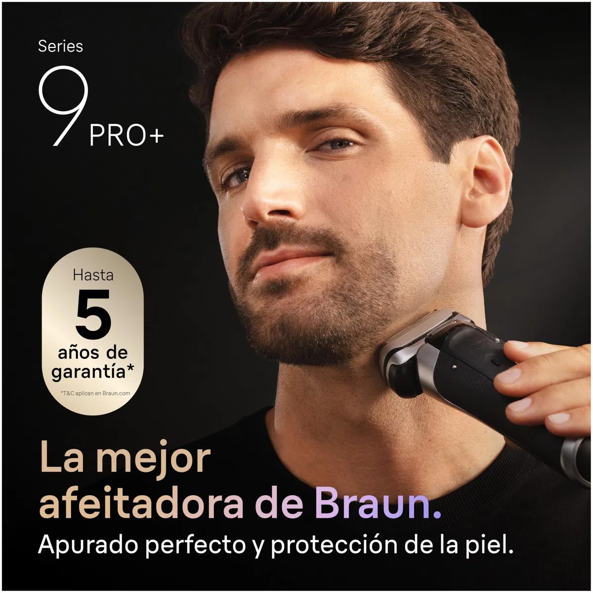 Braun Afeitadora Eléctrica Hombre Series 9 Pro+, Máquina de Afeitar Barba en Seco Y en Mojado con Tecnología 5+1, Inalámbrica, 60 Min de Uso, Base de Carga, 9617si, Plata