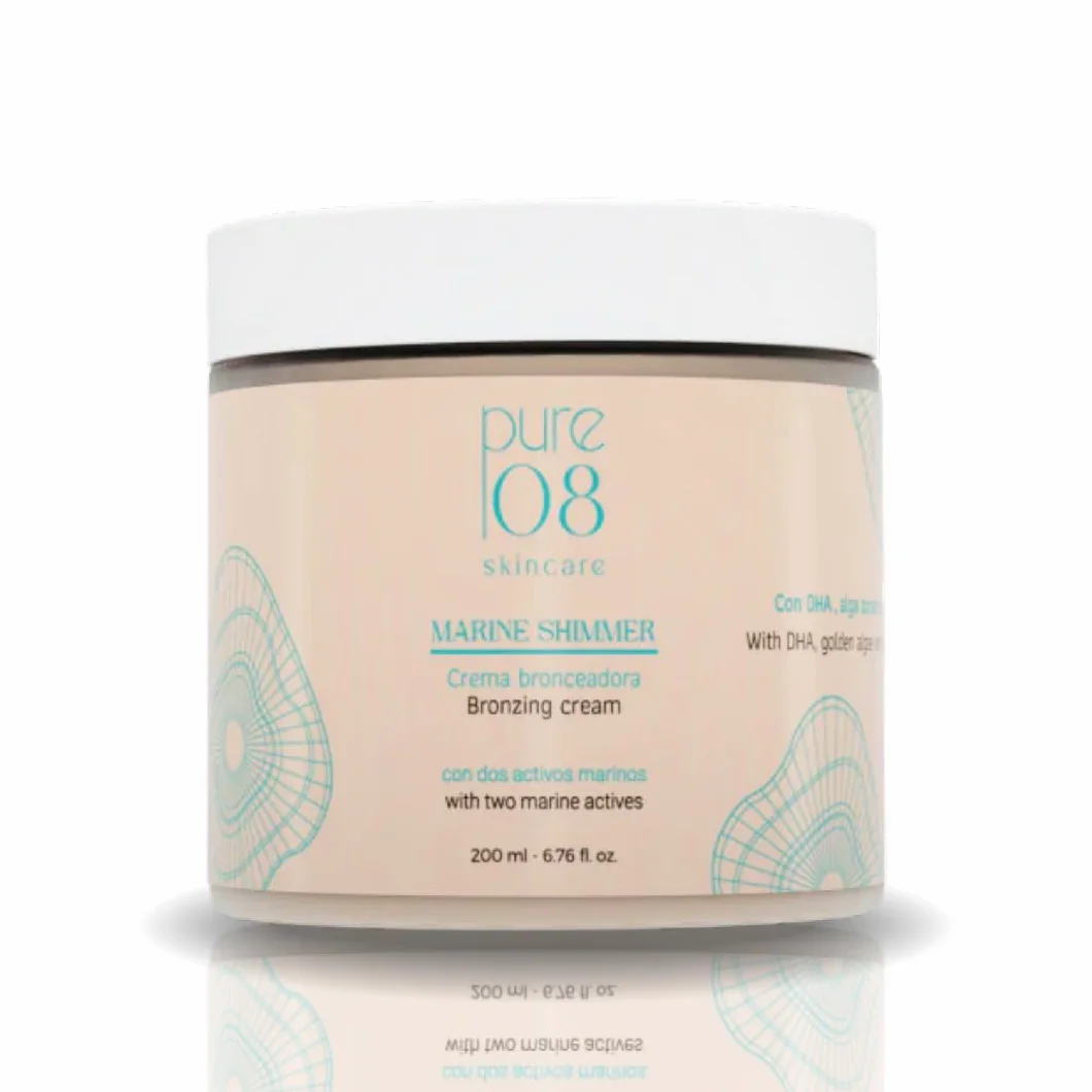 08PURE Skincare Marine Shimmer, Crema Bronceadora Sublime con DHA, Activos Marinos, Absorción Rápida, Tono Uniforme, 200ml
