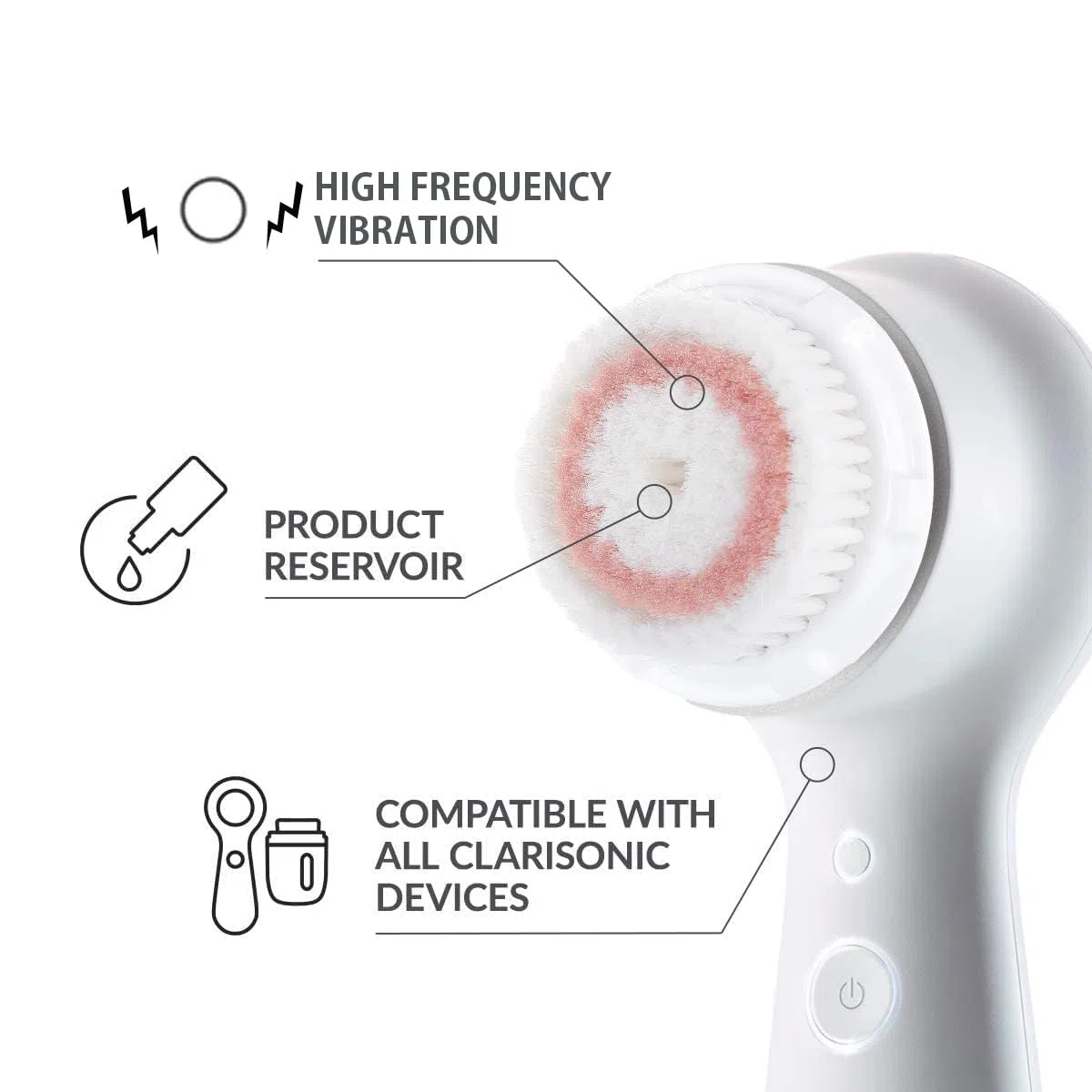 Cabezal de cepillo de repuesto Radiance para limpieza facial compatible con Clarisonic Mia 1, 2, Mia Fit, Alpha Fit [versión antigua]