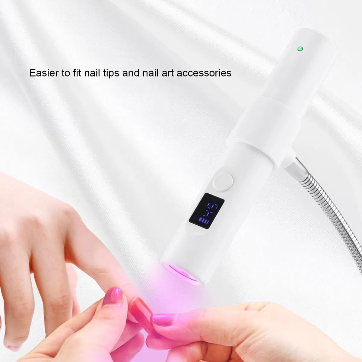 Lámpara LED UV GelnäGel, 9W Gel Inalámbrico Gel USB Lámpara de Clavos Giratorio con Control Táctil para Esmalte de Uñas, 30/60 para Curar Pegamento para Uñas, 2 H de Batería de