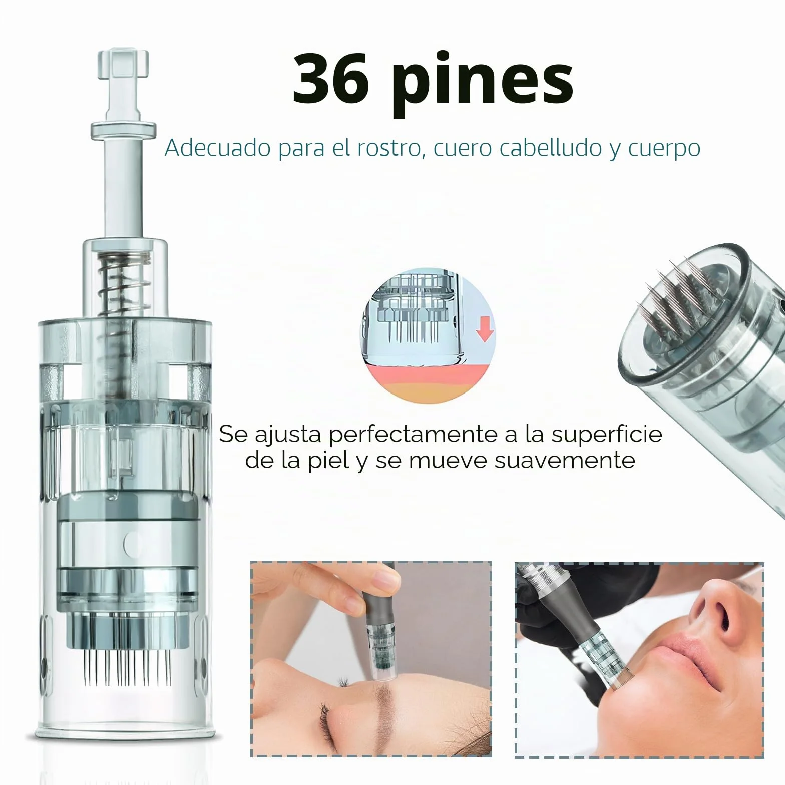 20 Pcs Agujas Dermapen 36 puntas para Microneedling pen, Derma Pen M8 Cartuchos 36 Pins, Microagujas de Repuesto Original de Microneedle Dermapen Ultima M8, M7S, A6S (36 Pins, 20 Pcs)