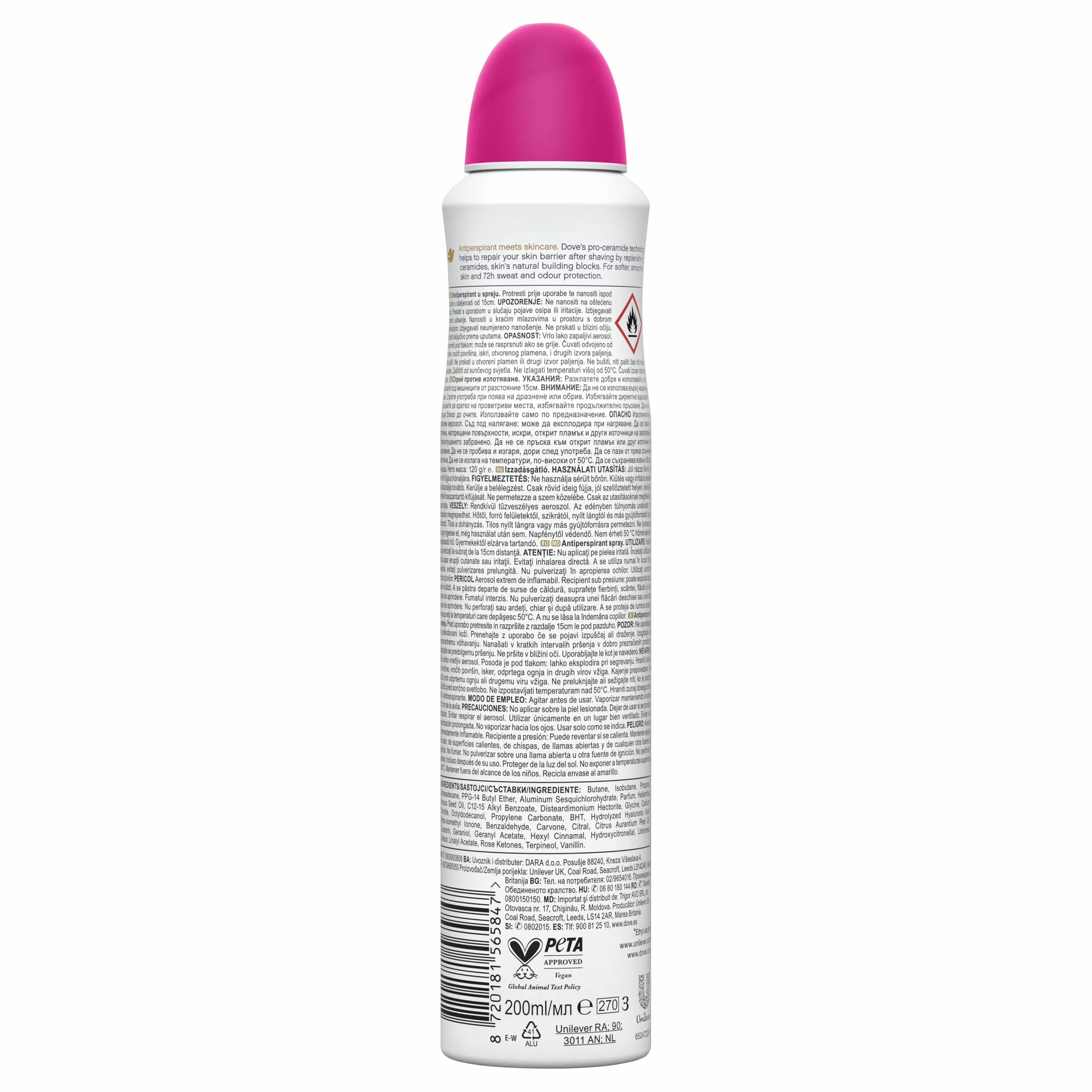 Dove Advanced Care Desodorante Dragon Fruit 72 horas Spray 200ml x6