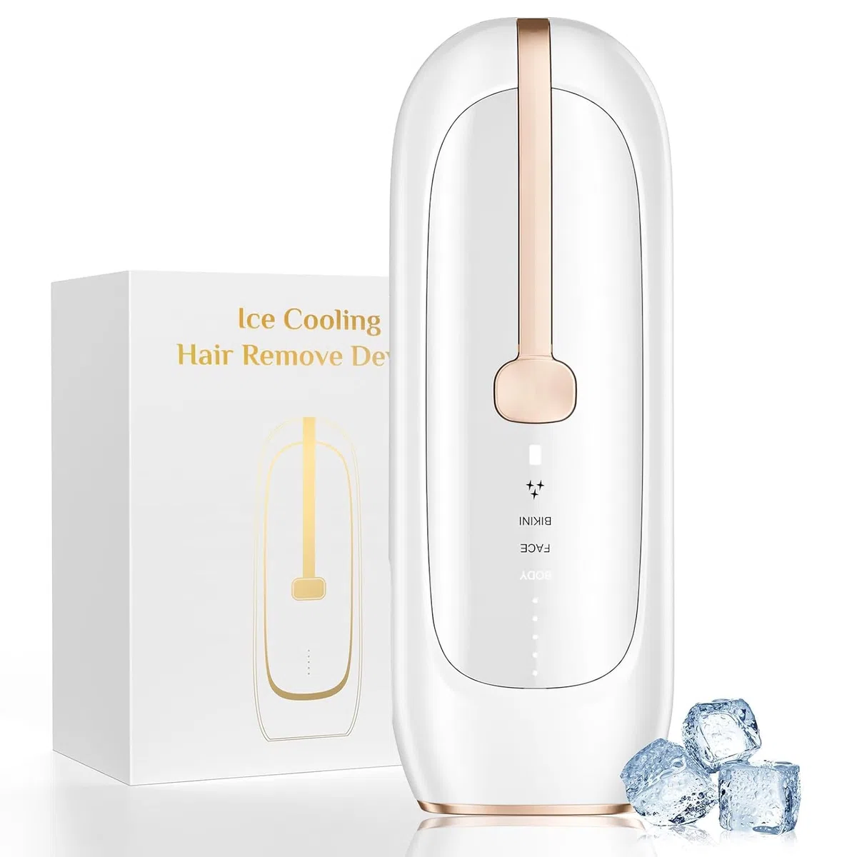 Depiladora Luz Pulsada para Mujeres y Hombres, Indolora Sapphire Depiladora Laser, Alternativa a la Depilación en Salón, Enfriamiento Efecto Hielo, Resultados Duraderos, para Cara, Cuerpo, Bikini