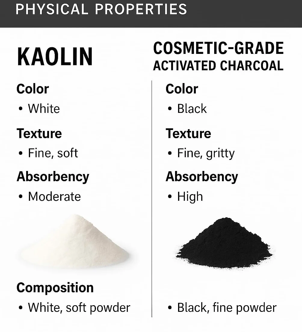 Activated Charcoal & Kaolin Clay Powder – 250g | Natural Detox Blend for Face Masks, Acne, Oily Skin, and DIY Skincare | Deep Pore Cleansing & Oil Control