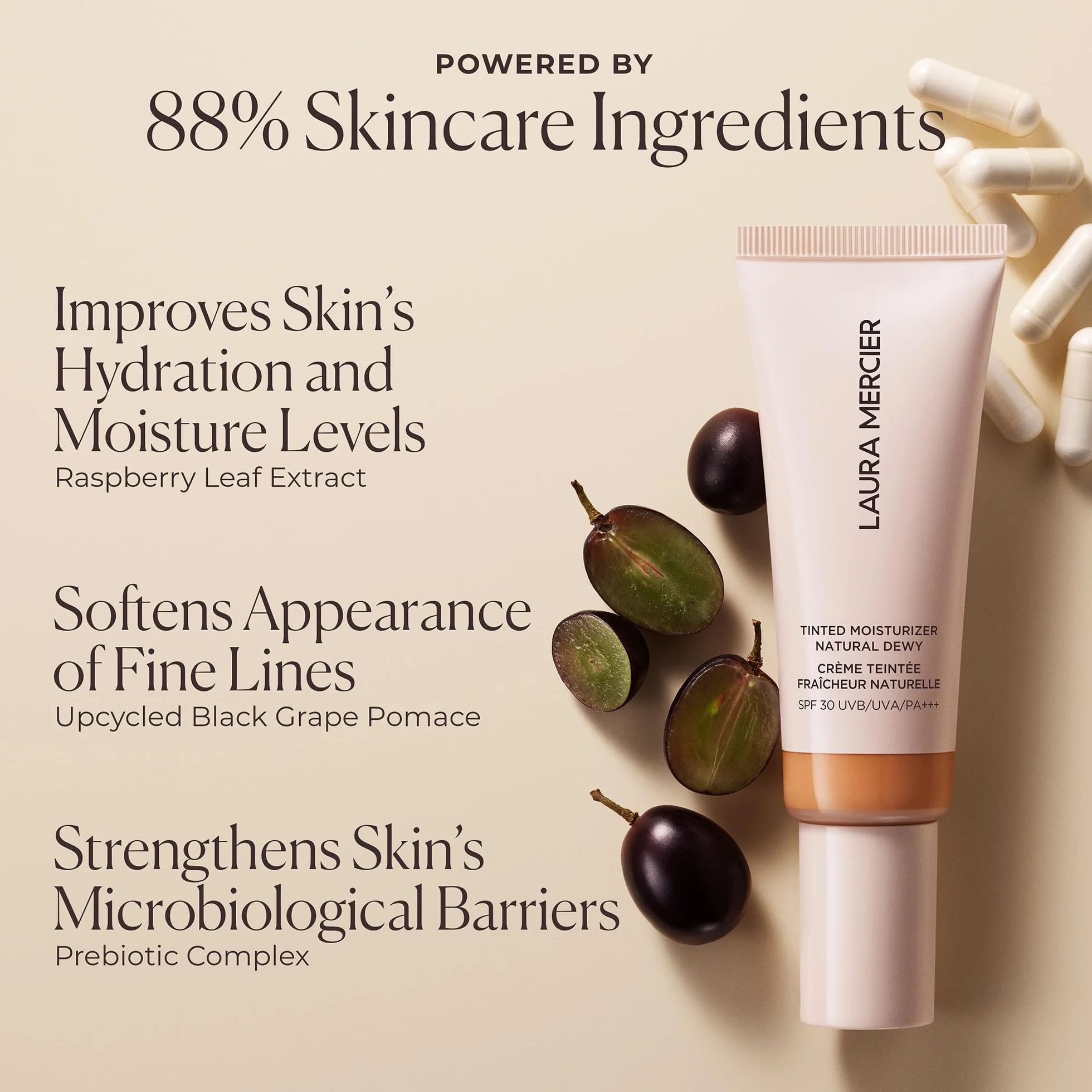Laura Mercier Crema hidratante con color con efecto rocío natural de