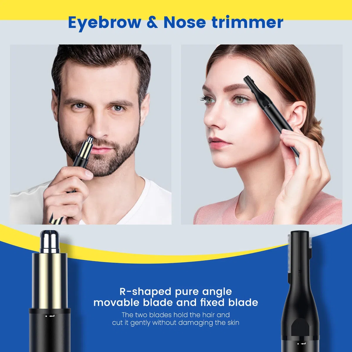 Recortadora de pelo de nariz para hombre, 2 en 1, profesional, sin dolor, recargable por USB, fácil de limpiar