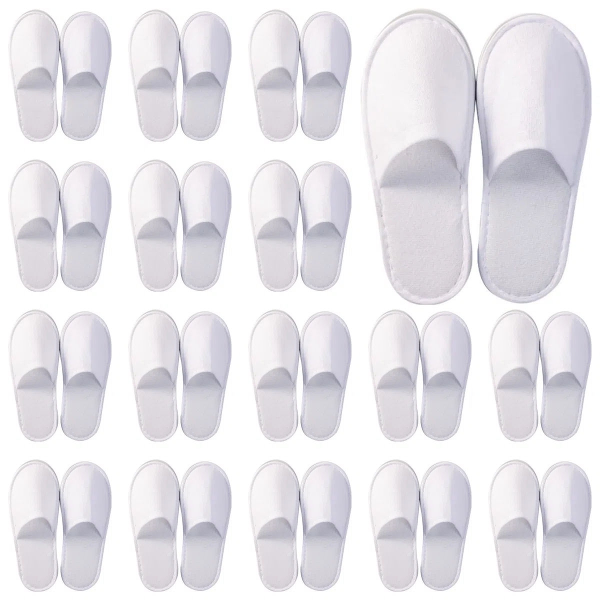 Tokaneit 24 Pares Zapatillas Desechables, Zapatillas de Hotel, Pantuflas Invitados, Pantuflas para Mujer y Hombre, para SPA Invitados a la Fiesta y Viaje (Blanco)