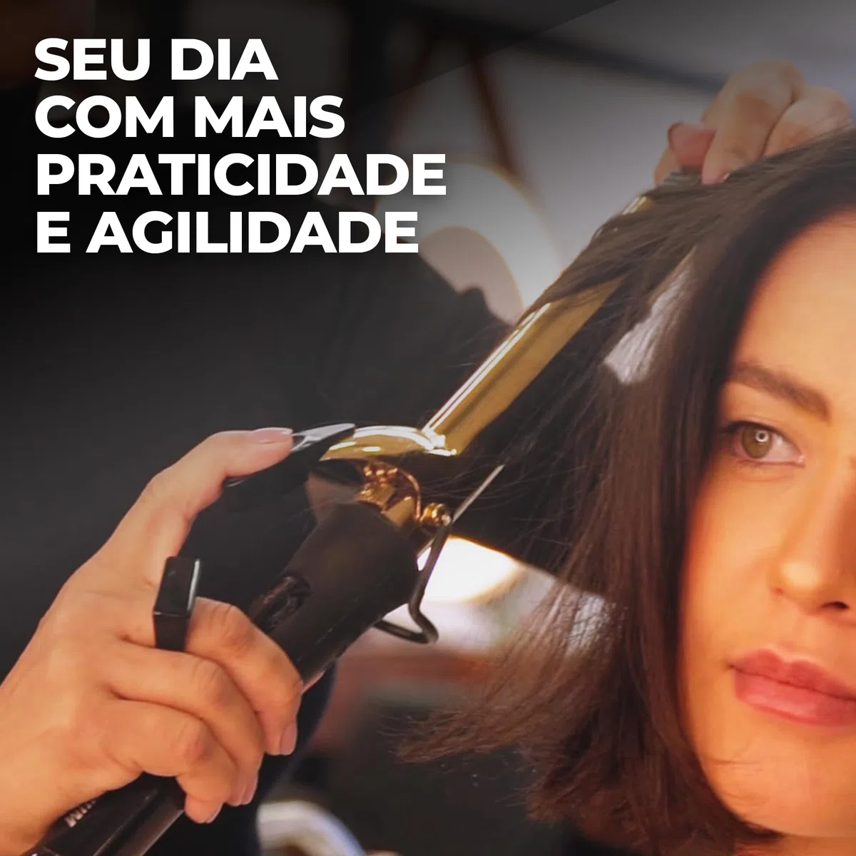 MQ Professional - Rizador de pelo profesional de titanio dorado - 32 mm - Doble voltaje