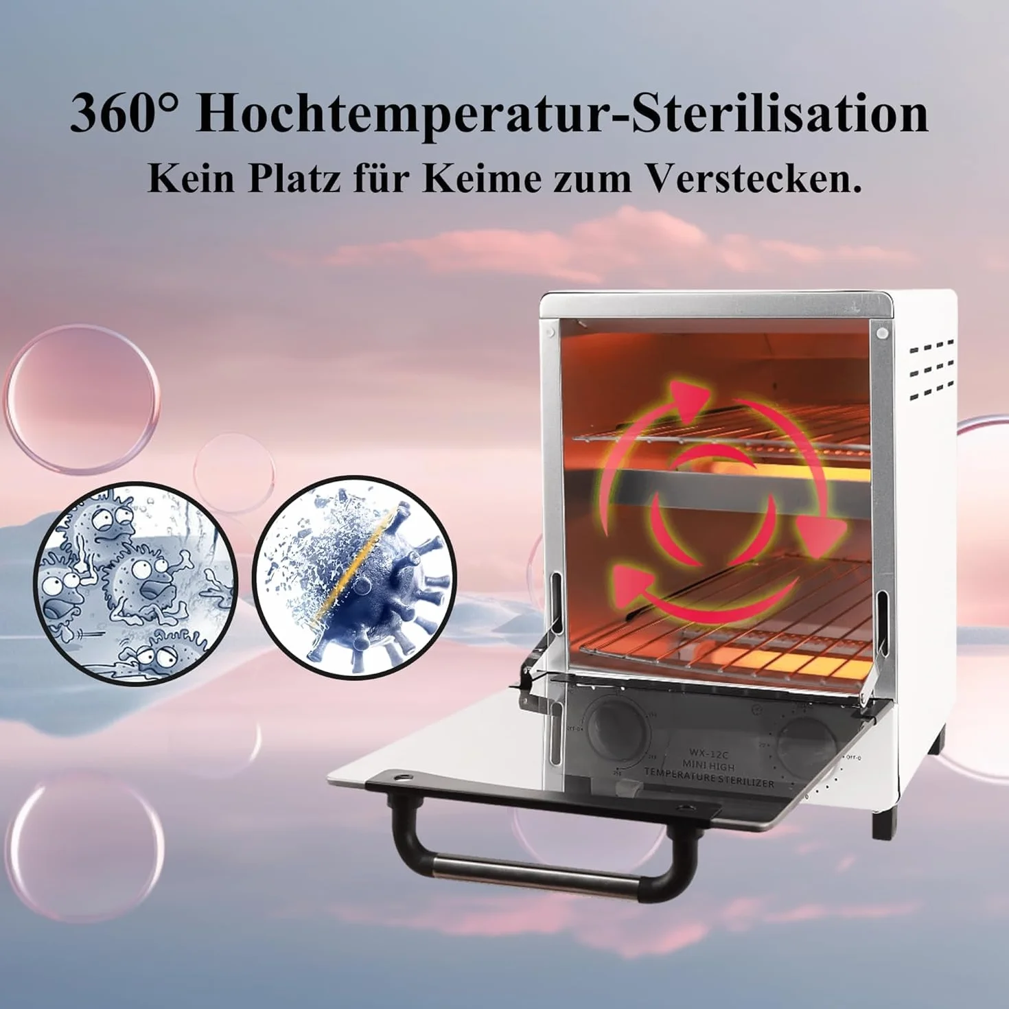 Esterilizador de aire caliente C12, doble bandeja, esterilizador térmico, autoclave de infrarrojos a 250 grados, con control de temporizador, para clínicas dentales, salones de pedicura