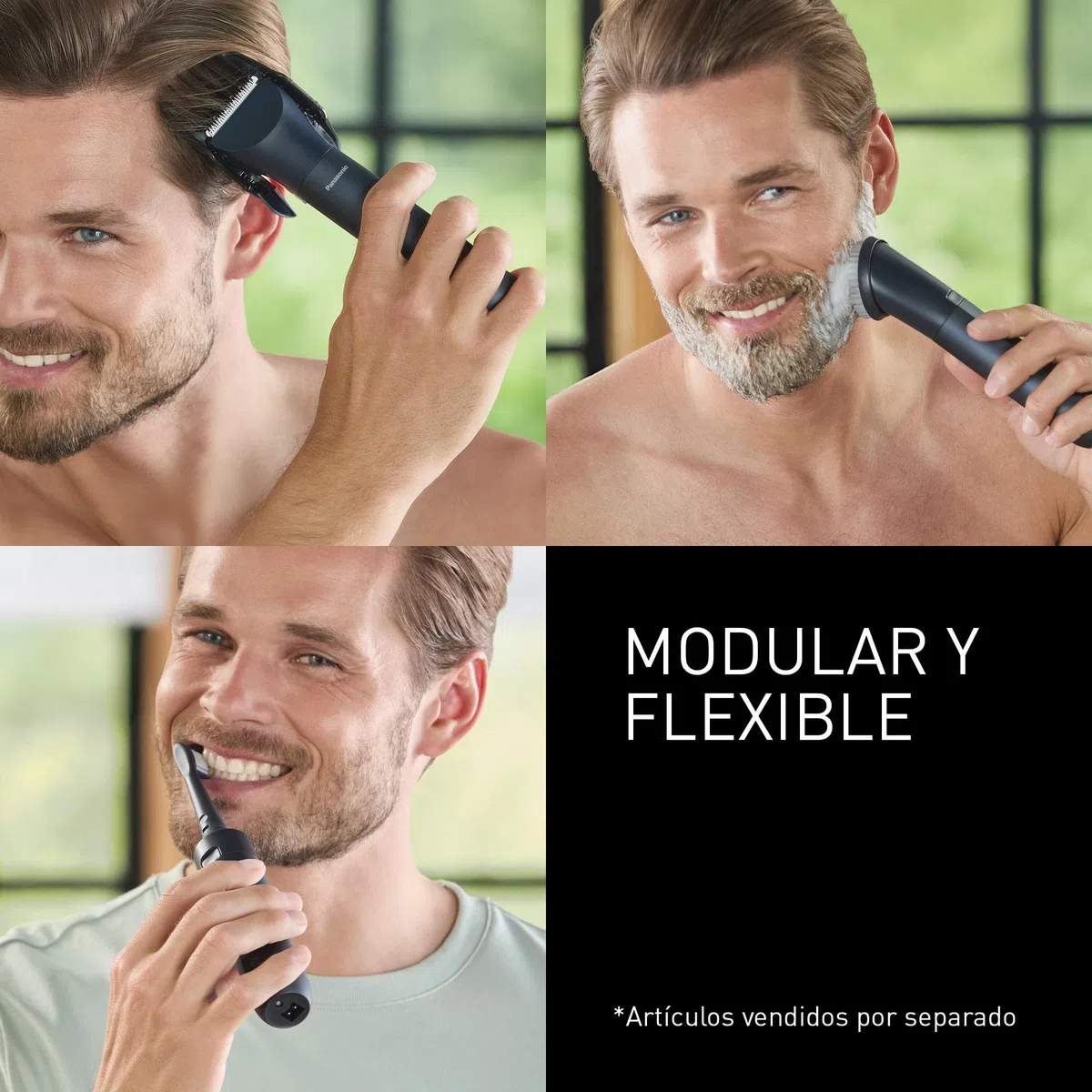 Panasonic ER-CKL3-A301 MULTISHAPE [Sistema de Cuidado Personal] Cortadora De Cabello, Unidad Principal y Cabezal De Cabello, 15 Configuraciones Longitud, 4 Accesorios, Batería Iones De Litio, Negro