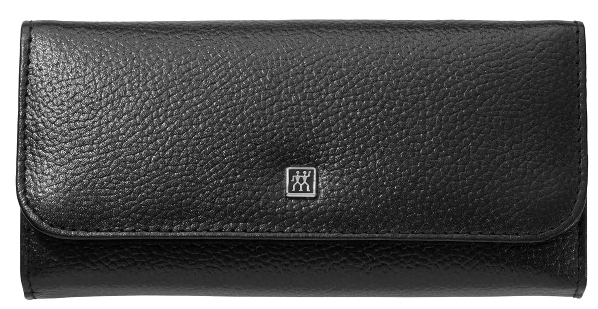 ZWILLING Set de manicura (5 piezas, estuche de pedicura en tamaño de viaje, con cortaúñas, estuche de piel auténtica), acero inoxidable pulido, negro
