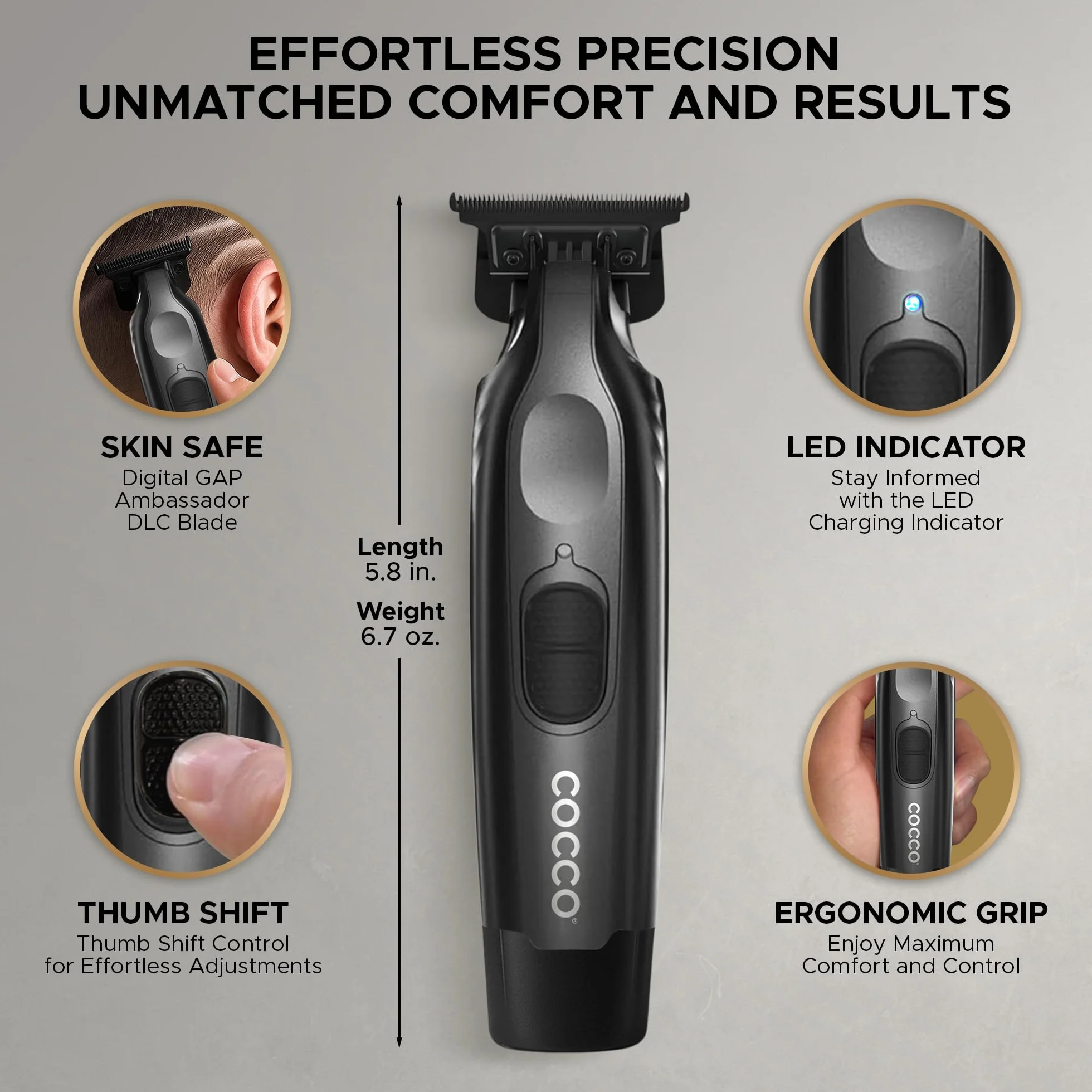 Cocco Veloce Pro Trimmer Matte Black - recortadora de acabado