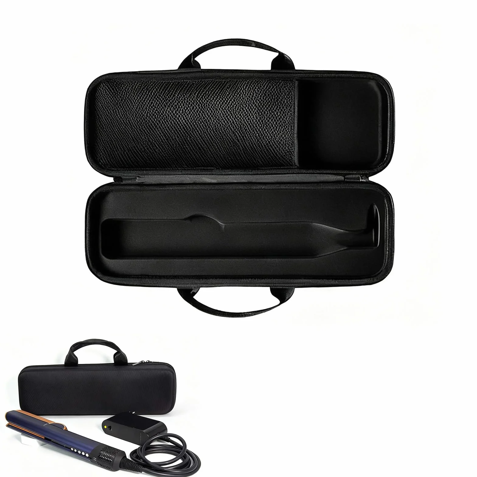 Bolsa de transporte para plancha de pelo Dyson Airstrait HT01, estuche rígido para plancha de pelo, impermeable, resistente a los arañazos y almacenamiento organizado para accesorios de potencia