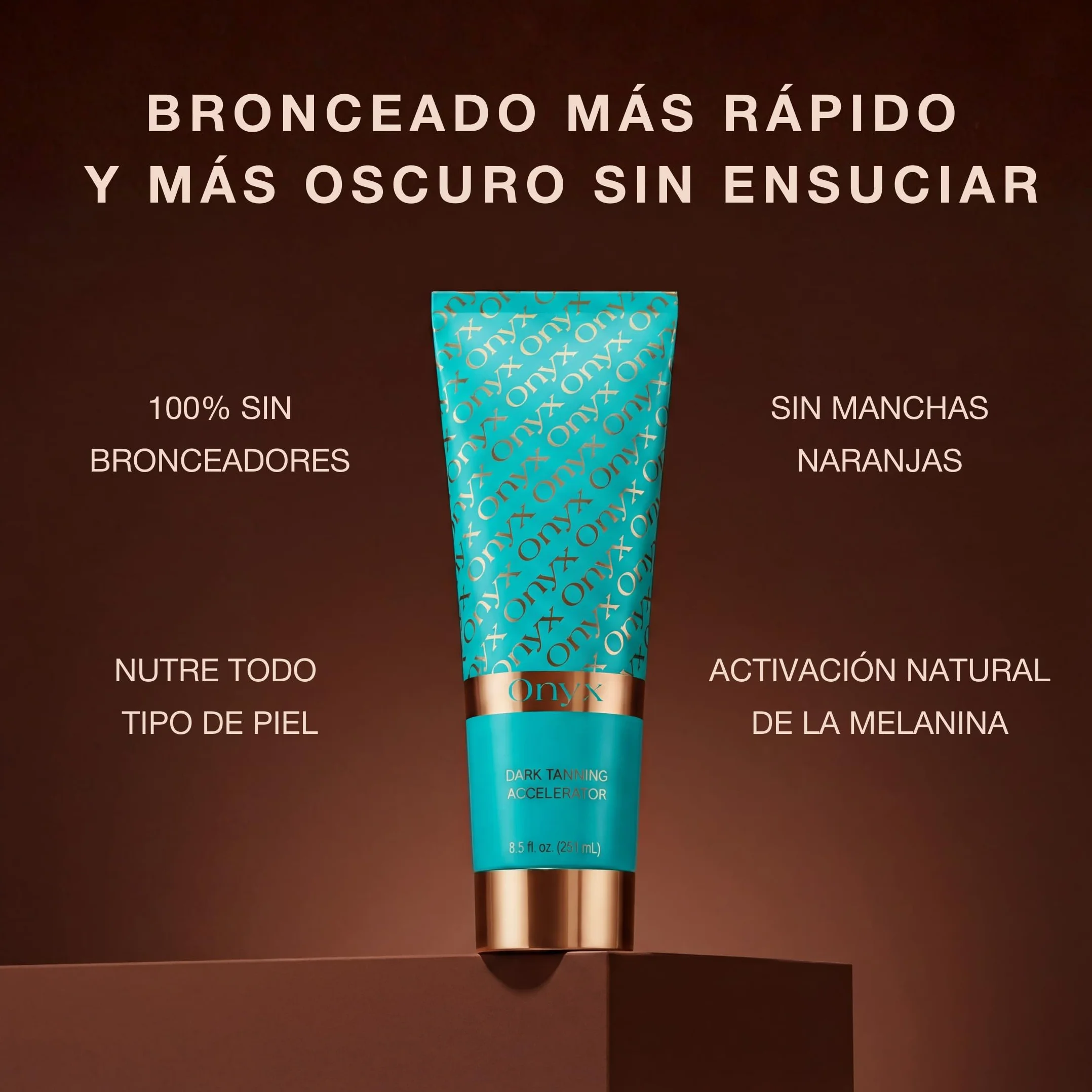 Onyx Dark Tanning Accelerator - Acelerador del Bronceado para uso en Solarium y al Sol - Crema Intensificadora con Tirosina y Aceites Nutritivos para un Bronceado Rápido y Duradero | 251 ml
