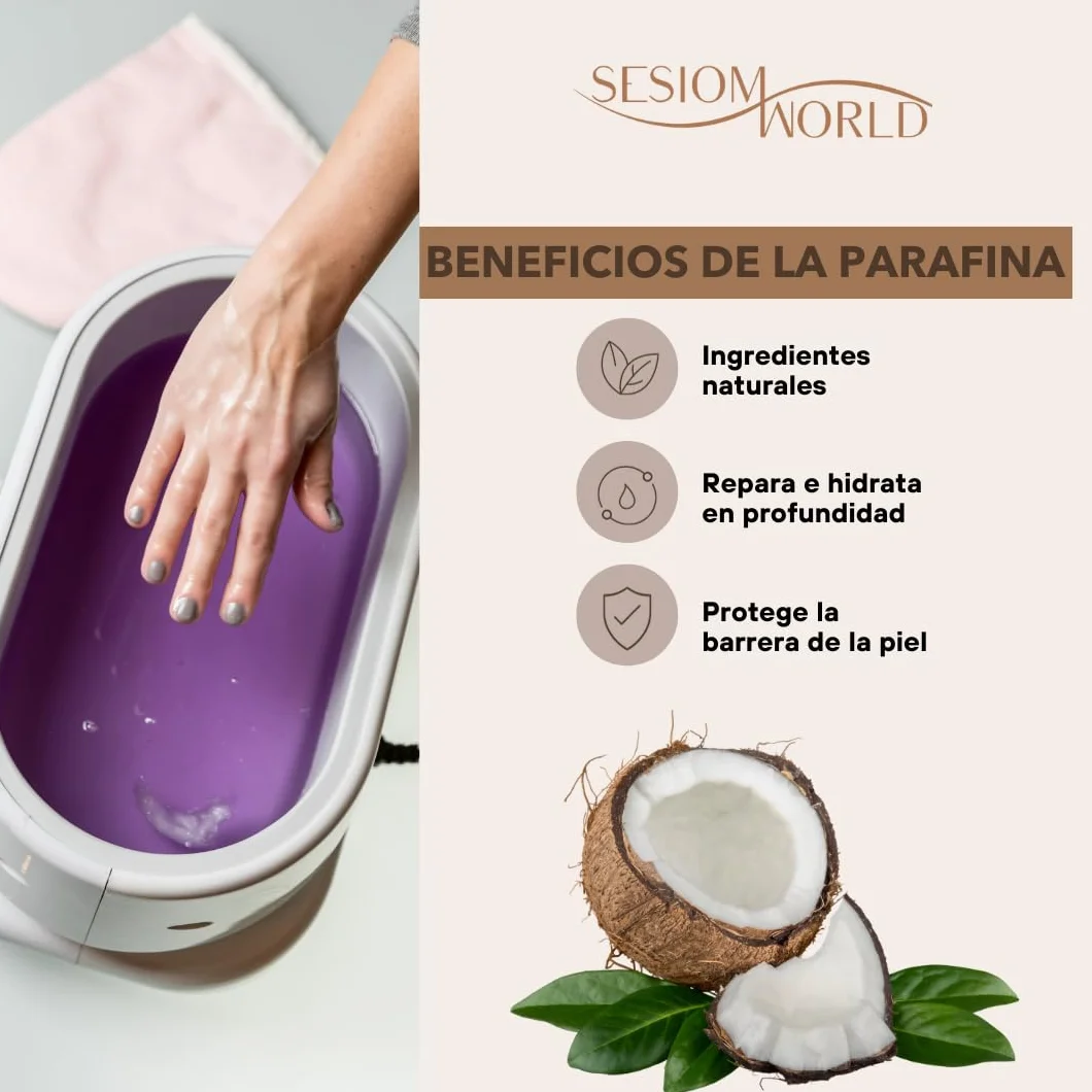 PARAFINA COCO para Manos y Pies PACK 3 x 1000ml - Parafina hidratante de coco Antioxidante