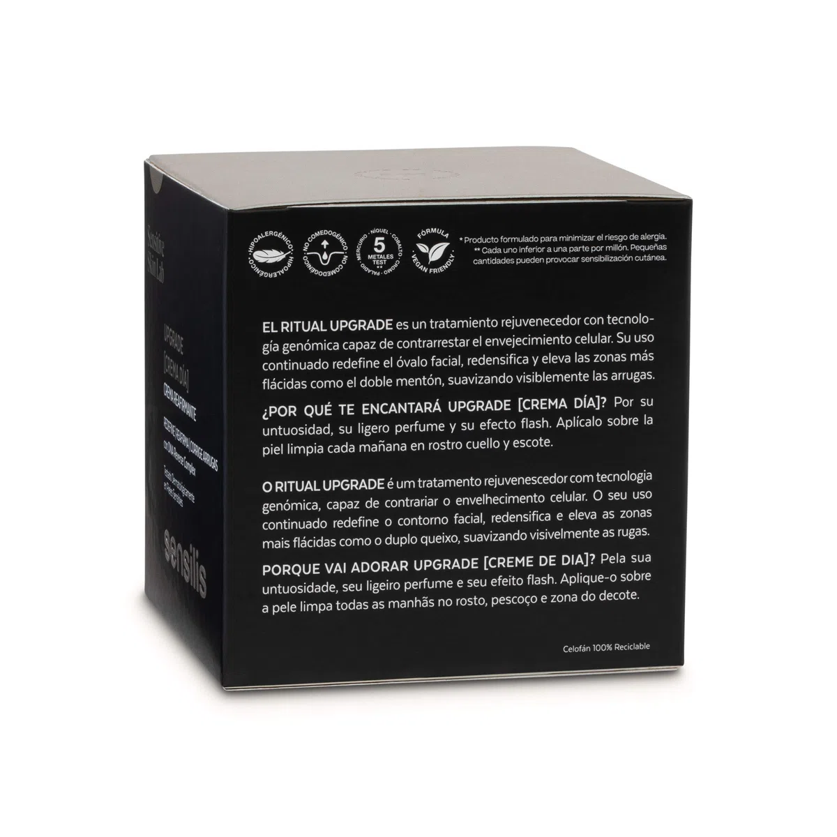 Sensilis - Upgrade Crema Día Reafirmante, Inmediato Duradero Piel Seca y Sensible, Reduce Arrugas, Hidrata y Redensifica - 50 ml