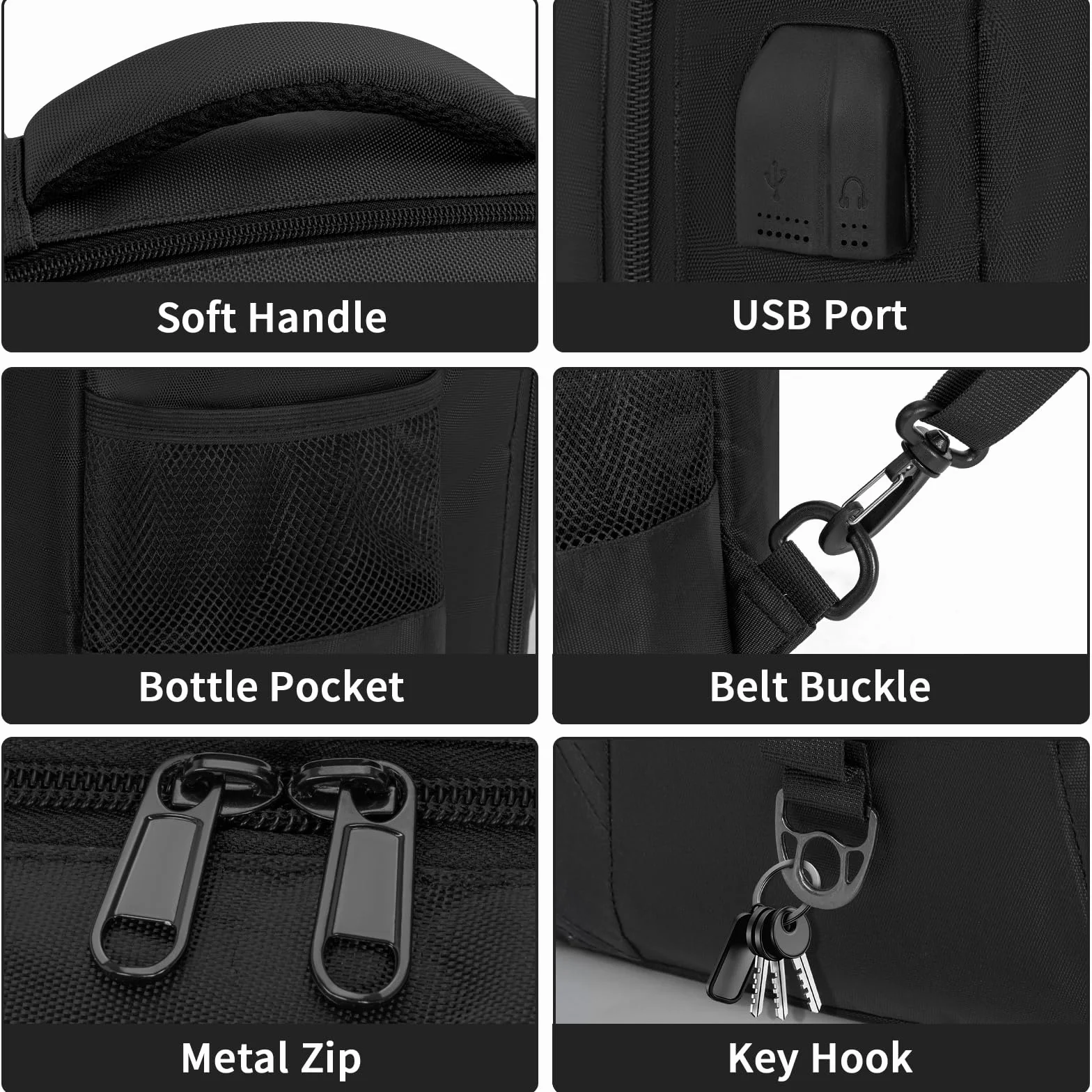 Barbería portaherramientas, barbería almacenamiento maleta, Clipper y accesorios organizador, peluquería mochila portátil para barbería, bolsa barber, negro