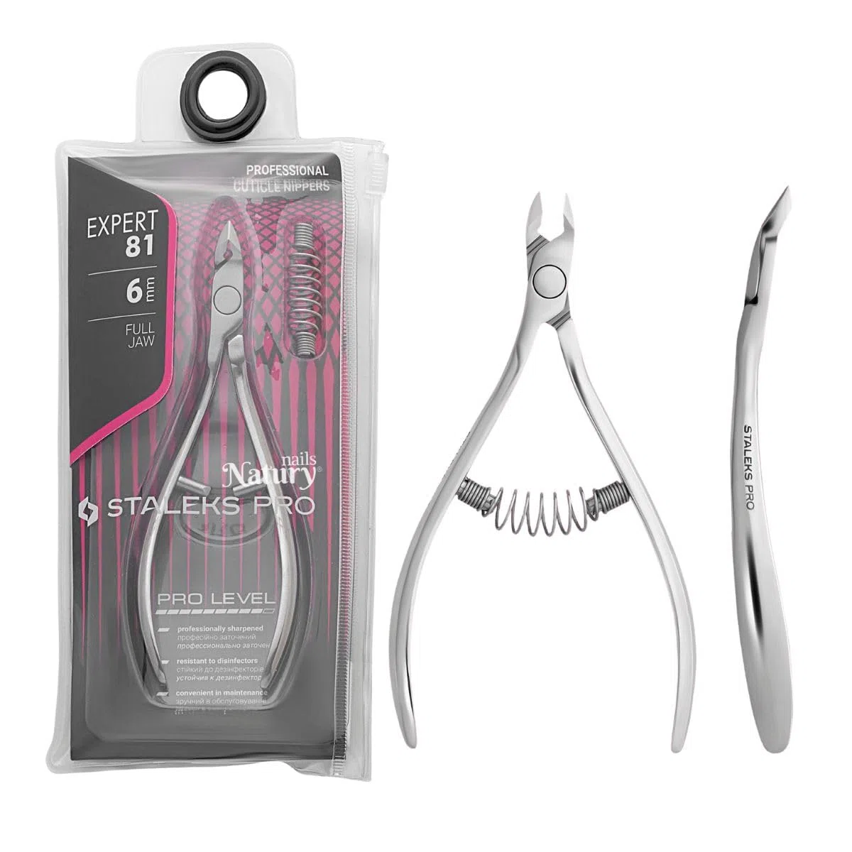 STALEKS PRO Alicate profesional para cutículas 6 mm. Acero inoxidable. Expert 81-6