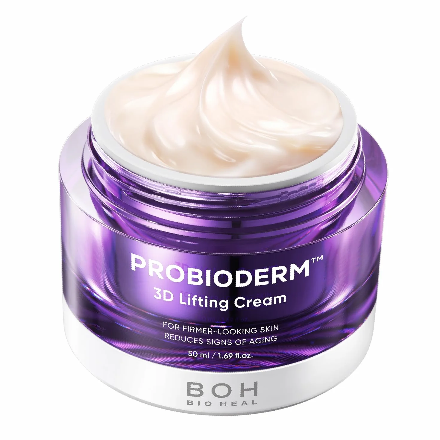 BIOHEAL BOH Crema Facial De Noche Hidratante Antienvejecimiento Coreana Avanzada Probioderm 3D Lifting Cream Con Probióticos, Complejo De 17 Péptidos Y Probioderm Patentado, 50 Ml (Paquete De 1)