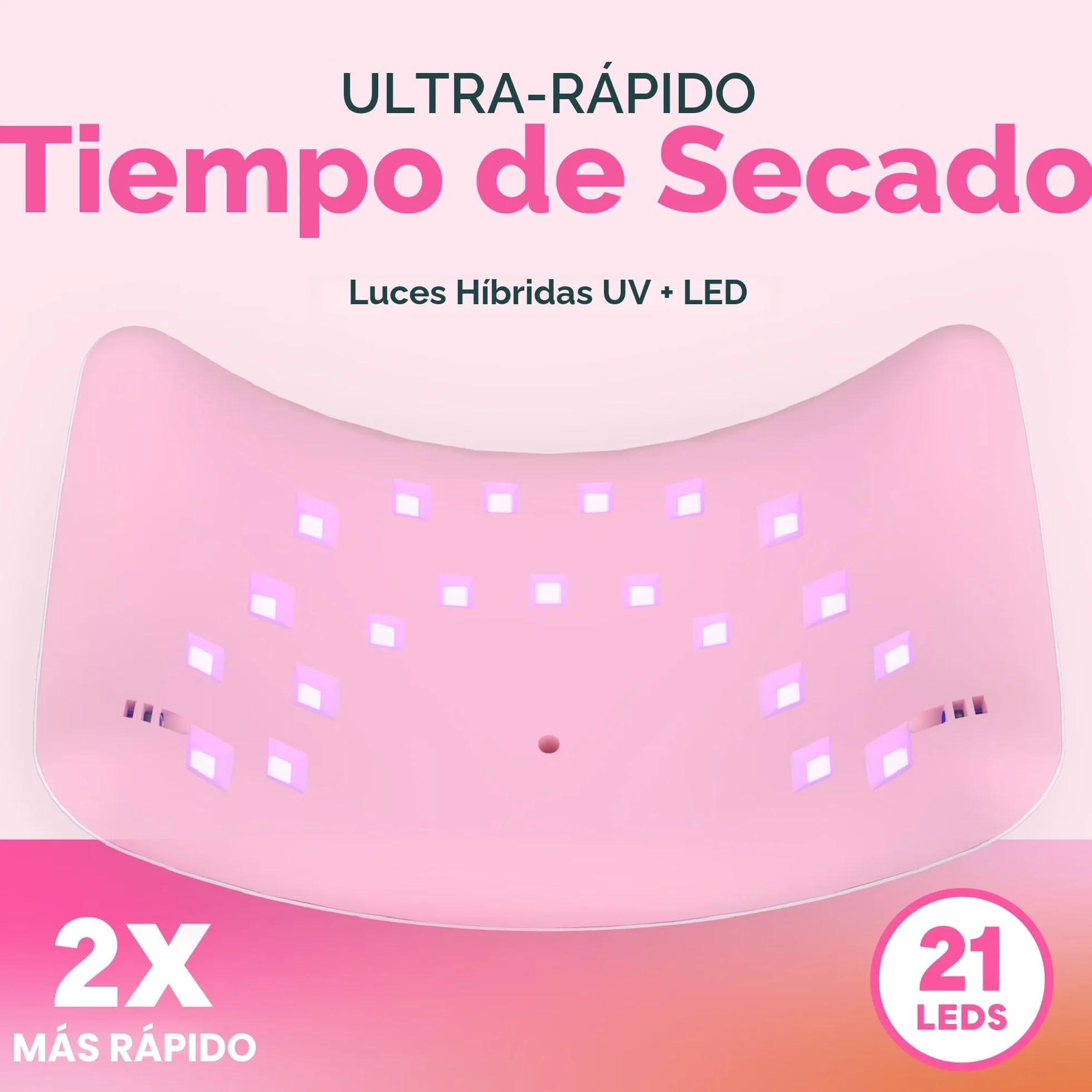 SUNUV Lámpara LED Uñas Lámpara de Uñas Secador de Uñas Rosa con Sensor de Inicio Automático, Pantalla LCD y Temporizador de 30/60/99s