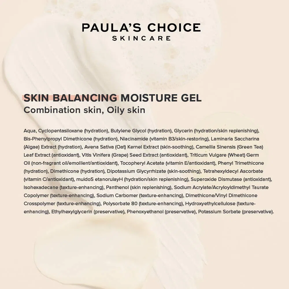 Paula’s Choice SKIN BALANCING Gel Hidratante Facial - Crema de Noche Reduce los Poros Dilatados, los Puntos Negros y Imperfecciones - con Niacinamida - Pieles Mixtas a Grasas - 60 ml