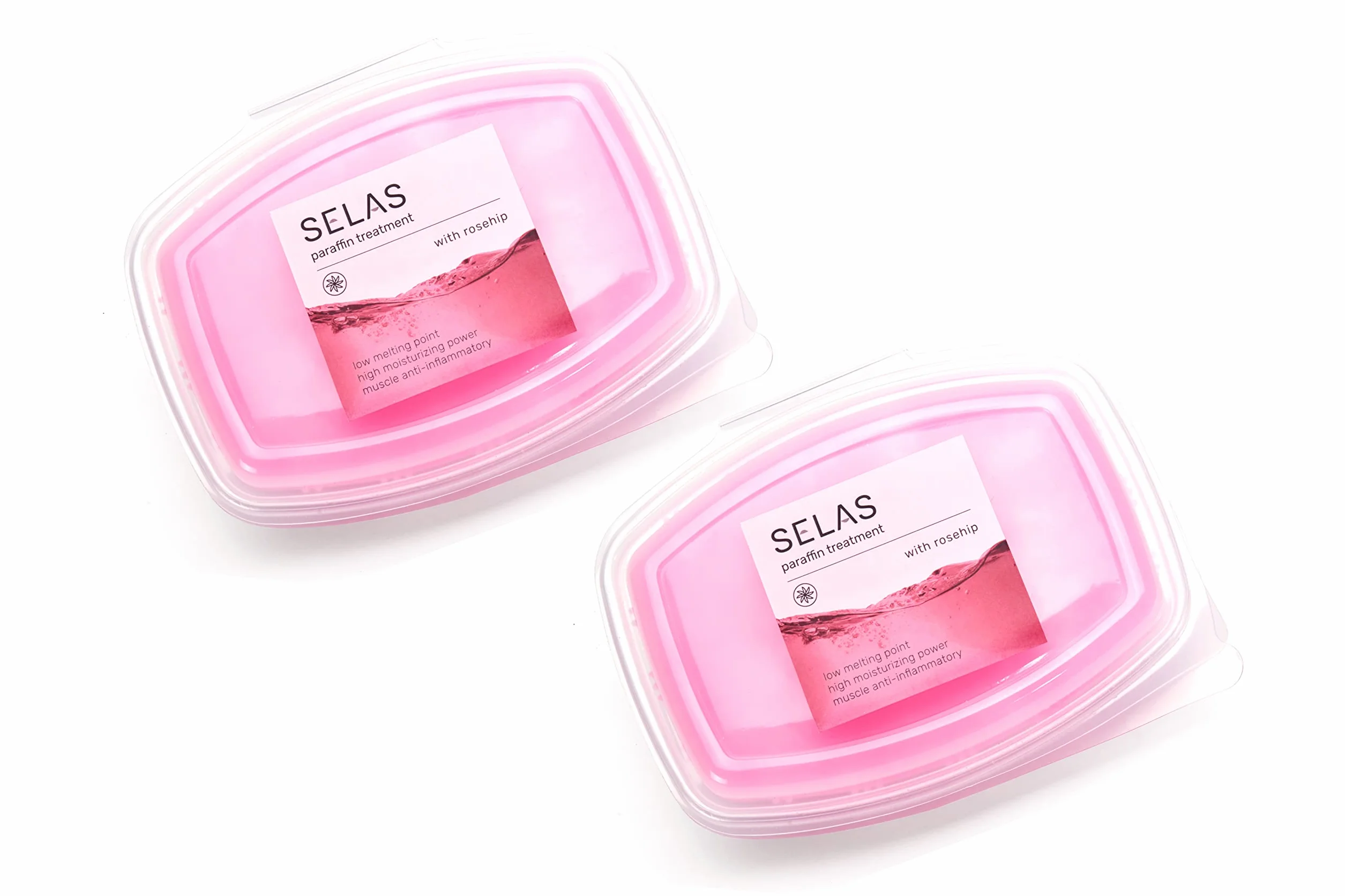 Parafina de Rosa Mosqueta.PACK 2600ml (980g x 2 unidades) SELAS. Para tratamientos terapéuticos y estéticos de manos y pies. Cera, caliente, profesional, baños, spa, terapia, hidratante, piel seca.