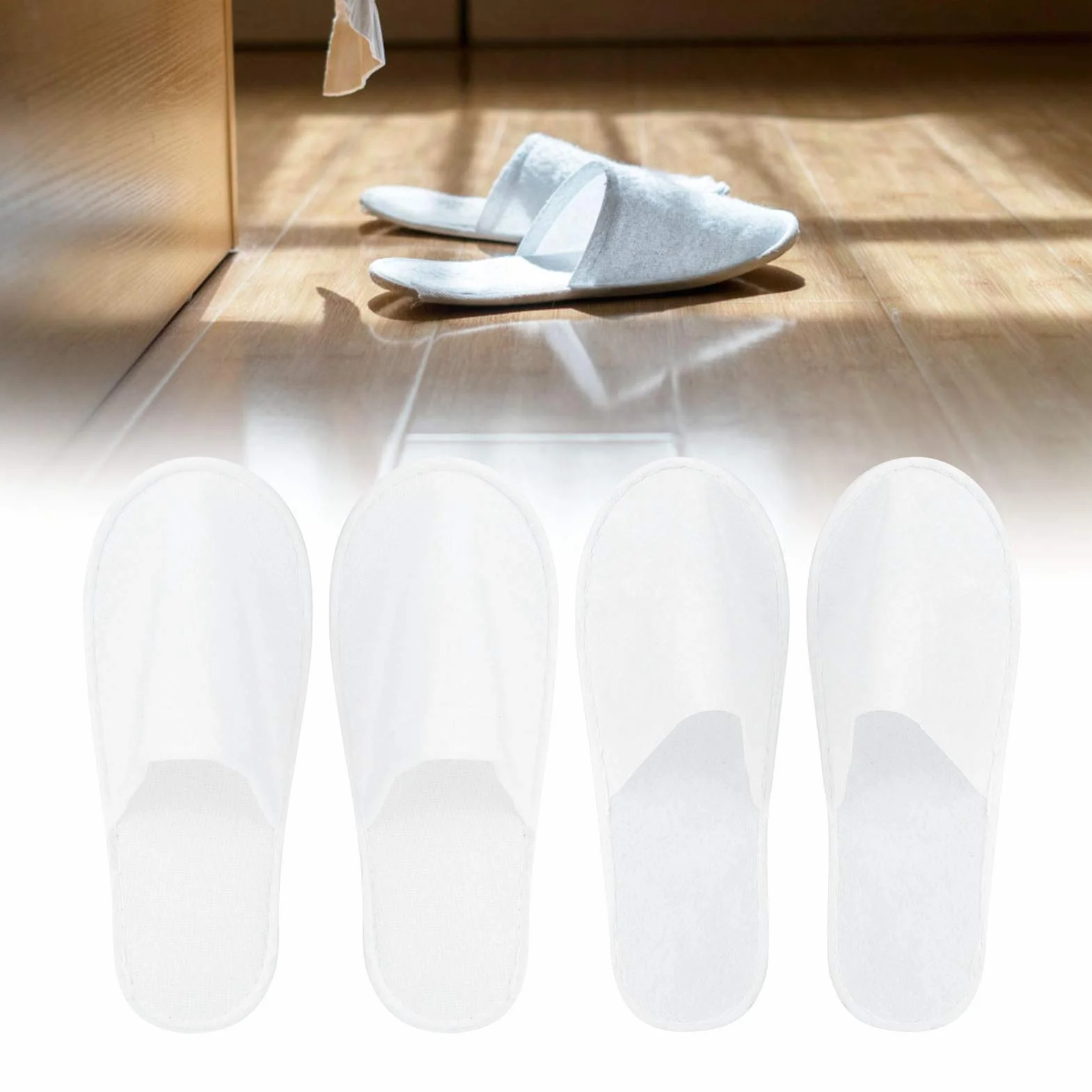 50 Pares de Pantuflas Desechables Antideslizantes Unisex Portátiles para Invitados de Casa, Hotel, SPA, Fiesta (M)