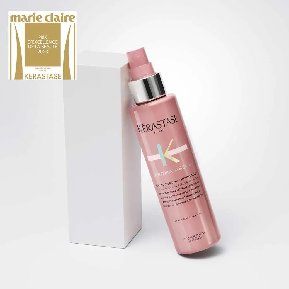 Kérastase Chroma Absolu, Sérum Capilar Antiencrespamiento, Protector Térmico Sin Aclarado, Para Pelo Coloreado Sensibilizado y/o Dañado, Sérum Chroma Thermique, 150 ml