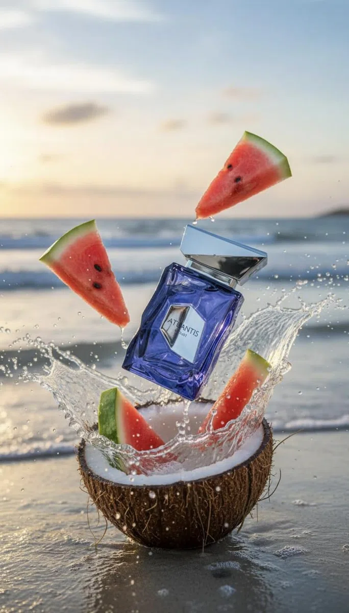 Atlantis Extrait Perfume Árabe Unisex Extrait de Parfum 100ml de Larga Duración, Incluye Atomizador Recargable, Mandarina Sandía Coco Ámbar Gris Cacao, Fragancia Intensa Frutal (Atlantis Extrait)