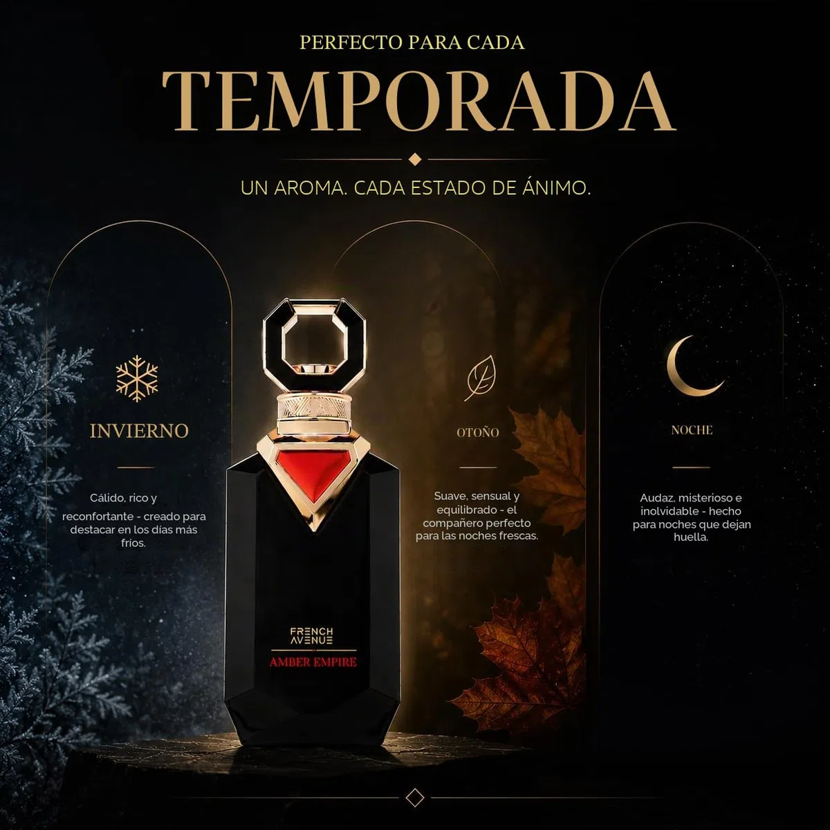 French Avenue Amber Empire Oriental Amber - Extracto de perfume para hombre, 100 ml, con notas de ámbar, vainilla y sándalo