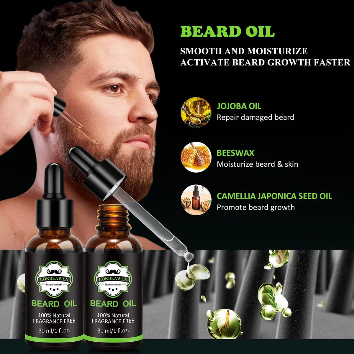 Kit de barba para hombres, Día del Padre, regalos para papá con lavado de barba, acondicionador de barba, aceite de barba, bálsamo para barba, cepillo, peine, tijeras, bolsa de