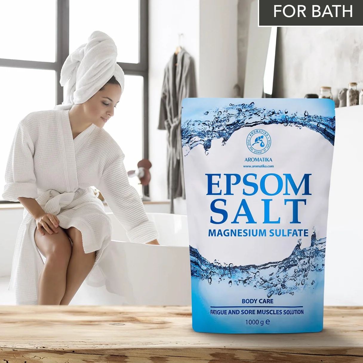 Epsom Sal de Baño 5kg - 100% Puro & Natural Epsom Sal - Sulfato de Magnesio Concentrado - Calmante y Alivia los Músculos Doloridos - Cuidado del Cuerpo - Buen Cuidado de Piel - Relajante Muscular