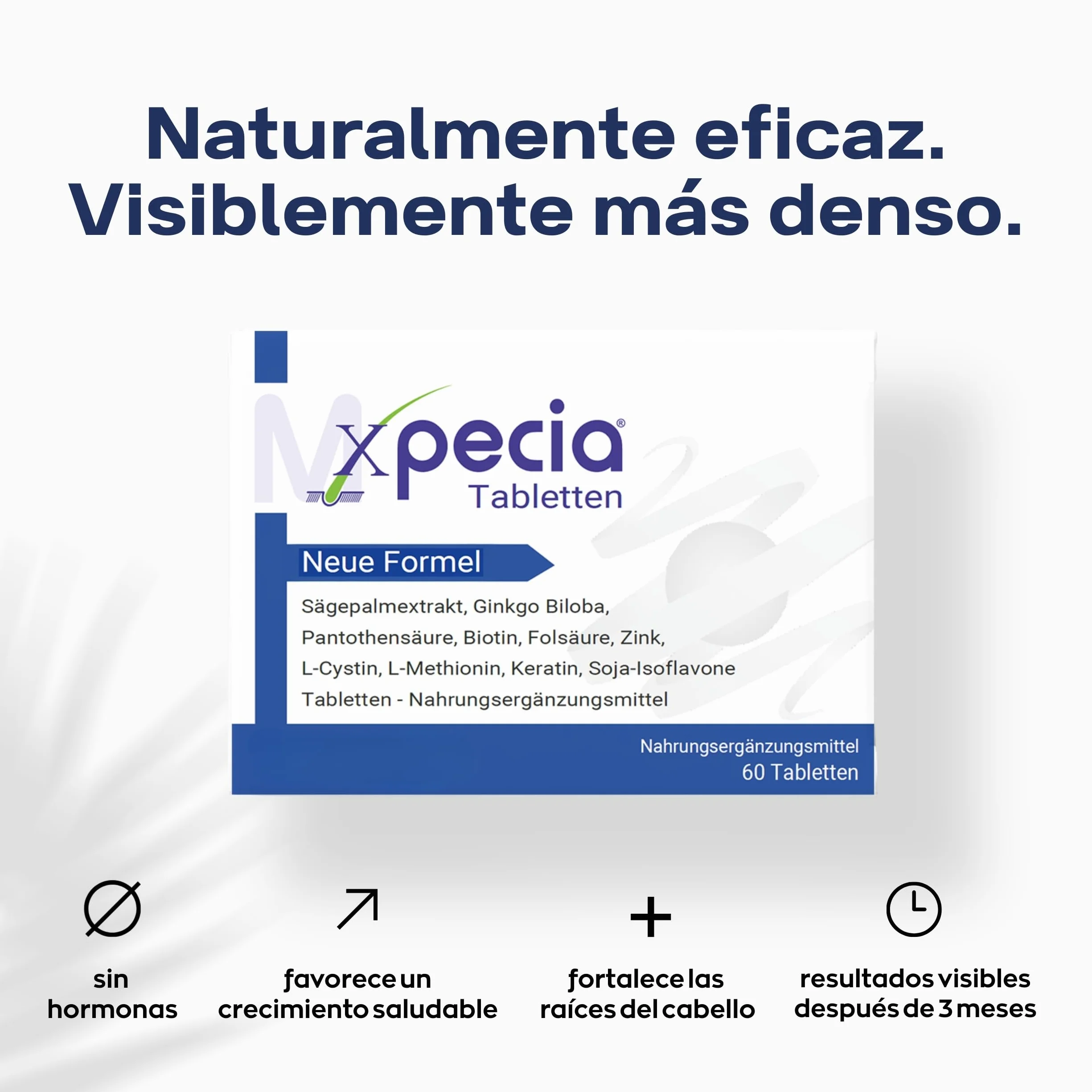 XPECIA - Anticaída del cabello para hombres, bloquea la DHT, fórmula para el crecimiento del cabello, 60 pastillas