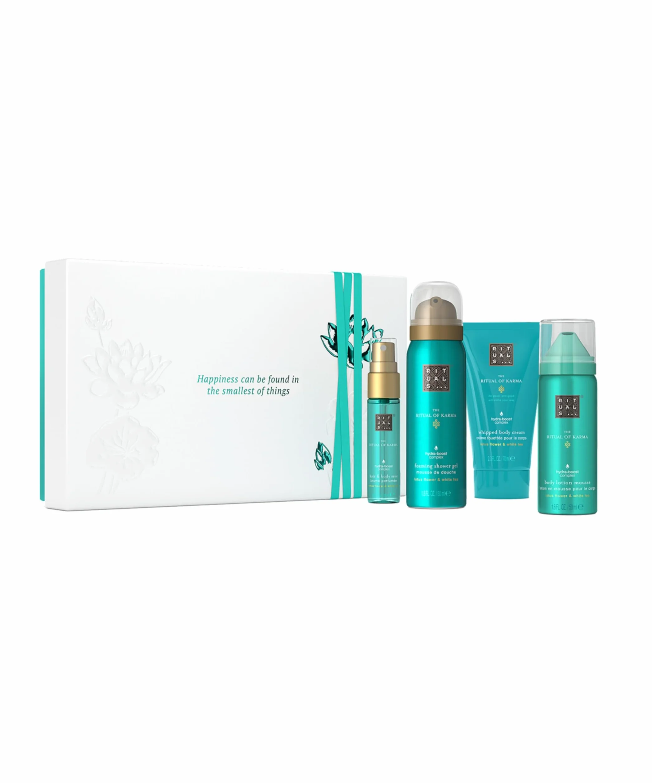 RITUALS Caja de regalo The Ritual of Karma, Small - Cuatro productos de cuidado de la piel enriquecidos con flor de loto y té blanco