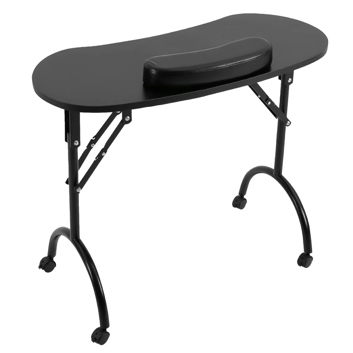 Vivezen - Mesa de manicura Profesional Plegable con cajón, Ruedas y maletín de Transporte - Negro